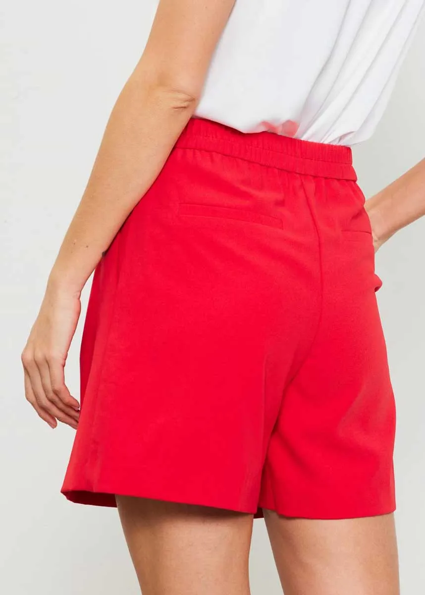 Ruby Pleated Shorts - Red