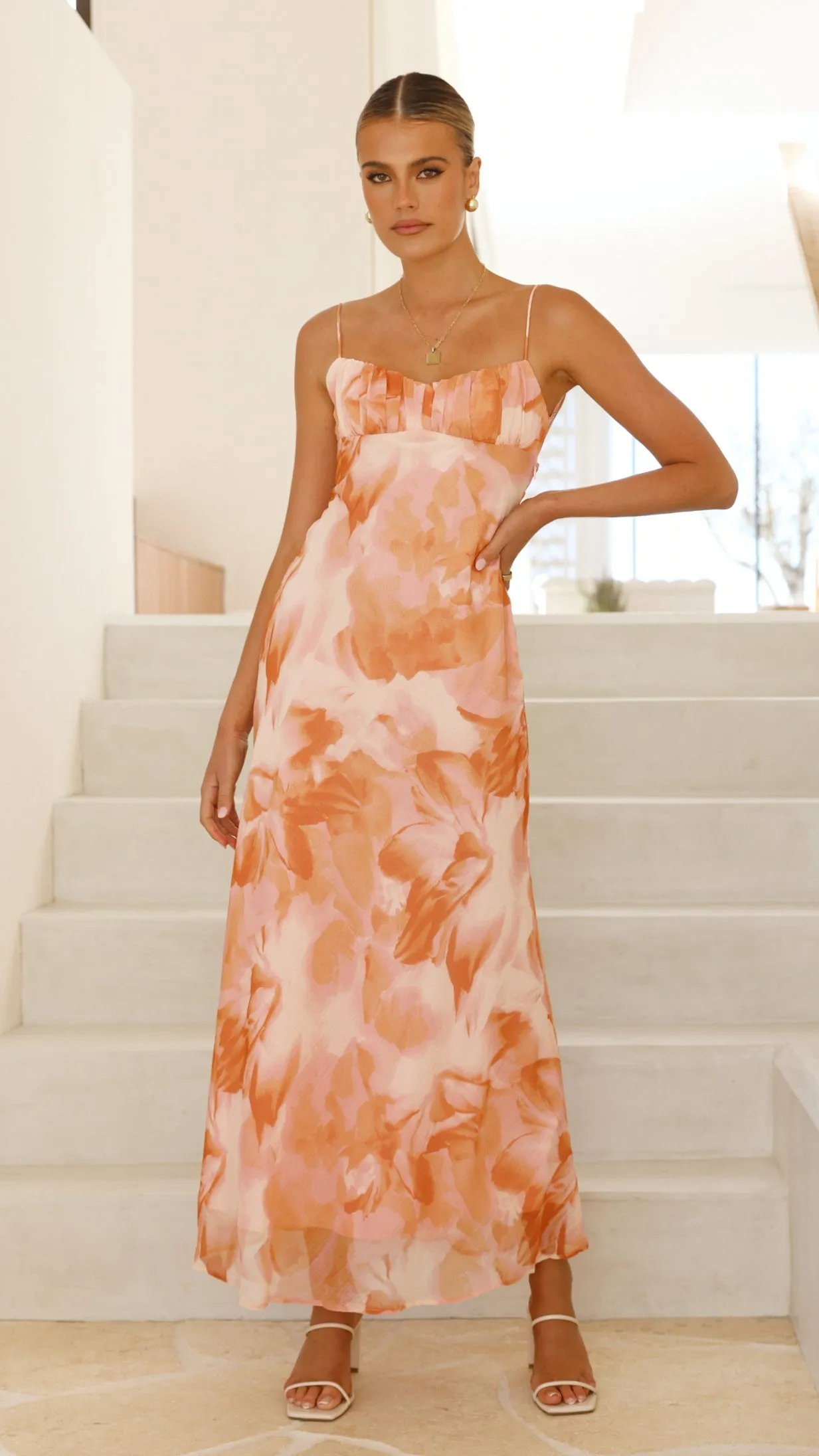 Sabian Maxi Dress - Orange Floral