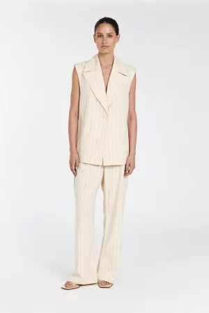 SANDER CREAM STRIPE OVERSIZED VEST