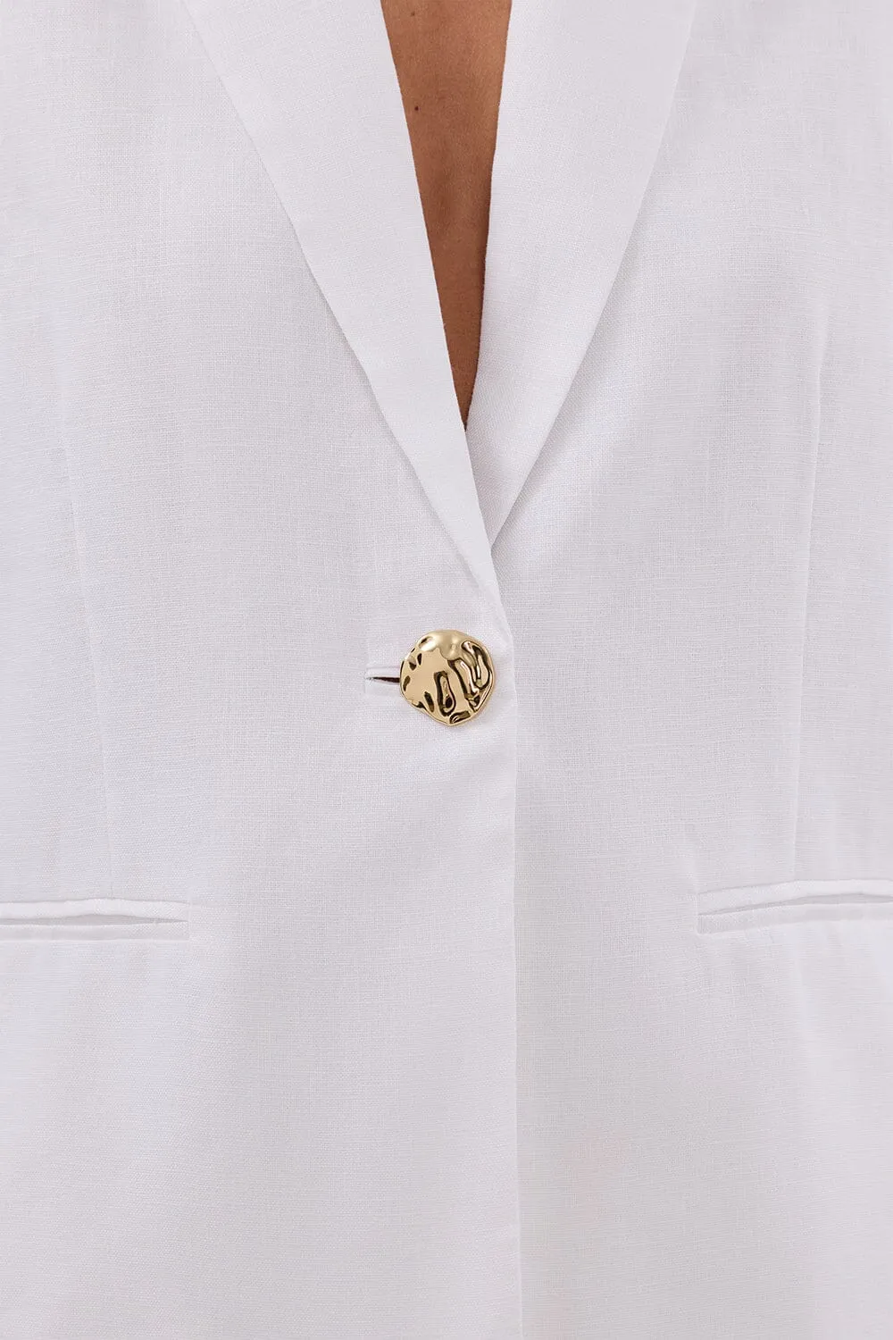 SELAH WHITE LINEN SLEEVELESS VEST