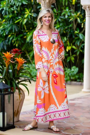 Seychelles Kaftan / Orange Palm