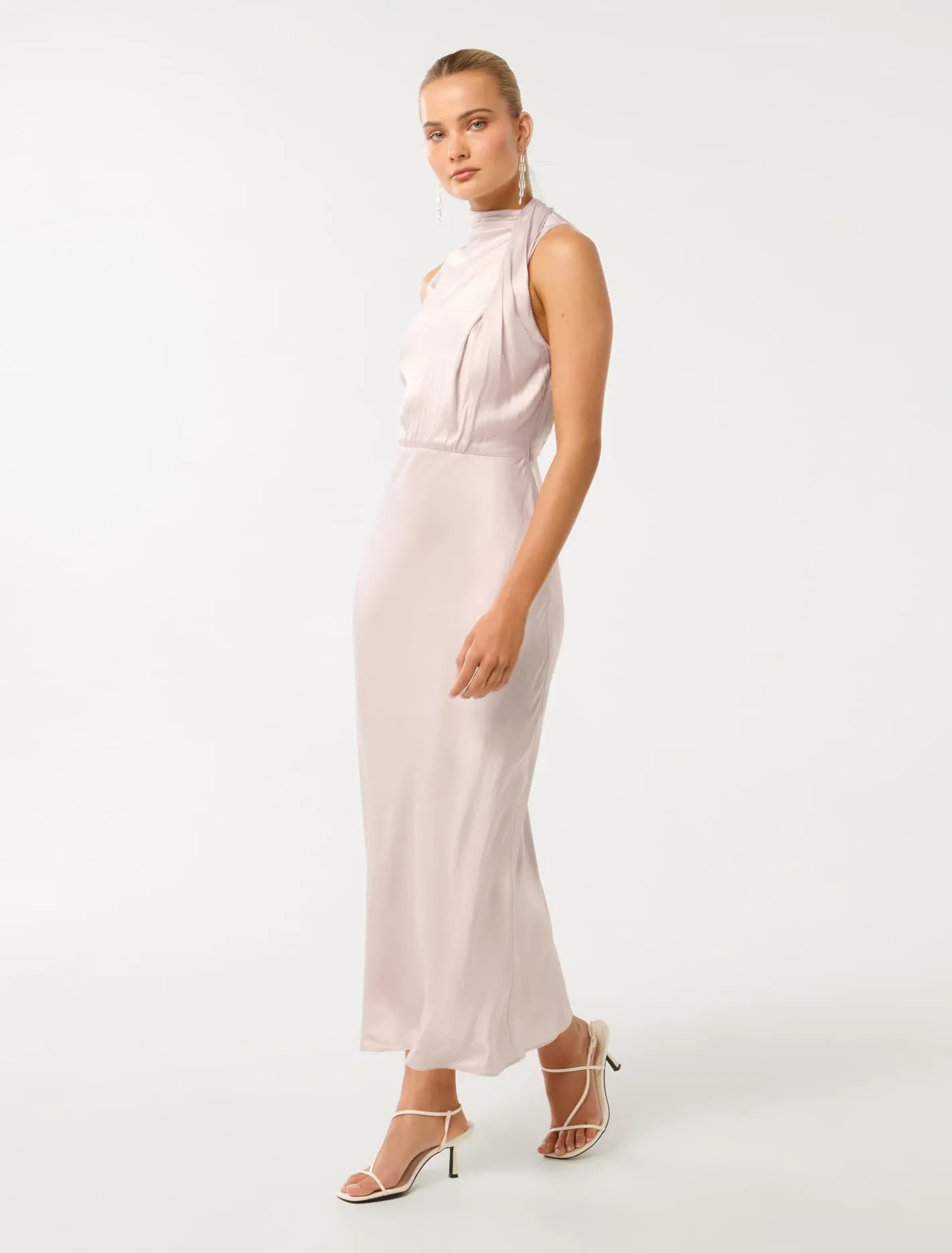 Sienna High Neck Satin Maxi Dress