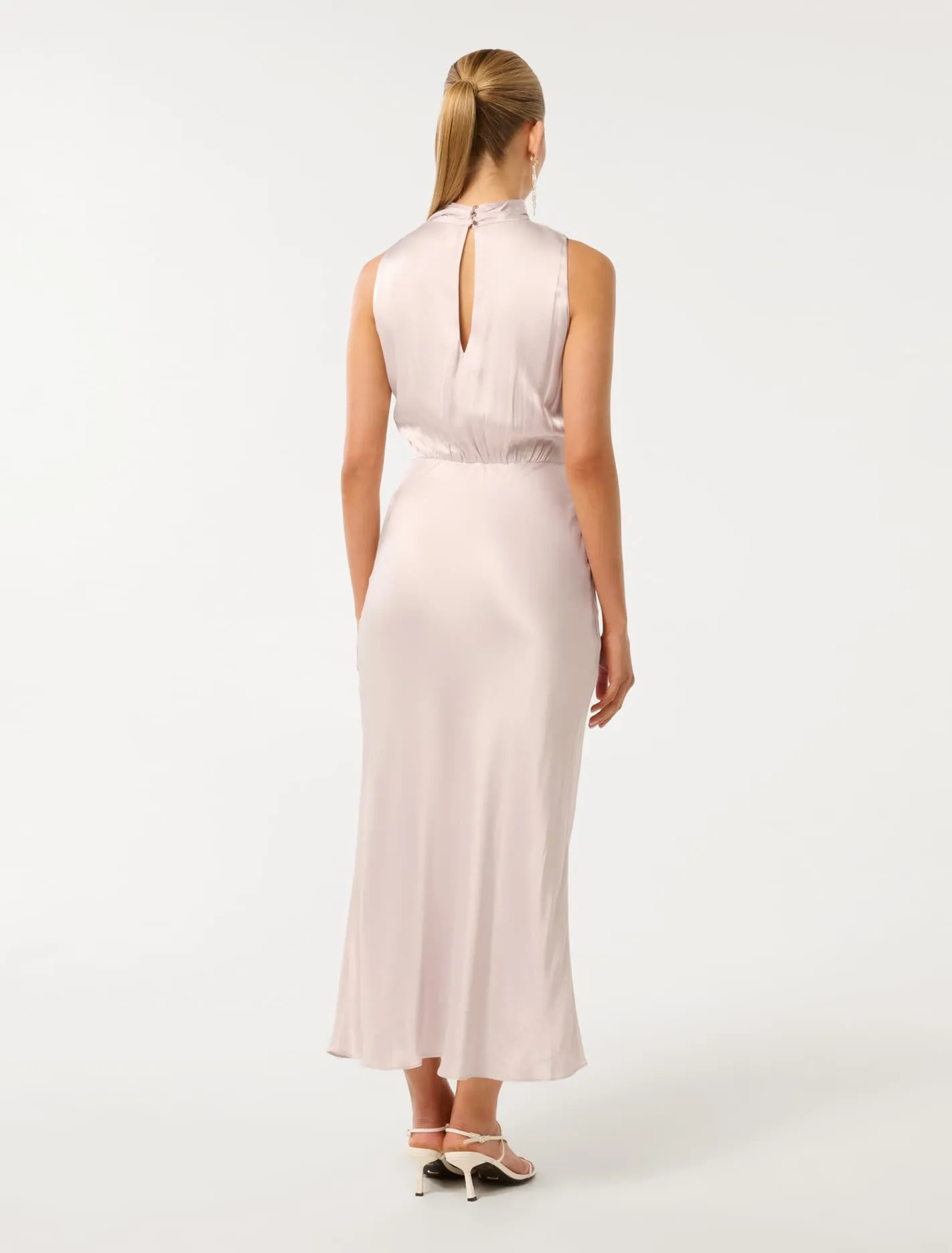 Sienna High Neck Satin Maxi Dress