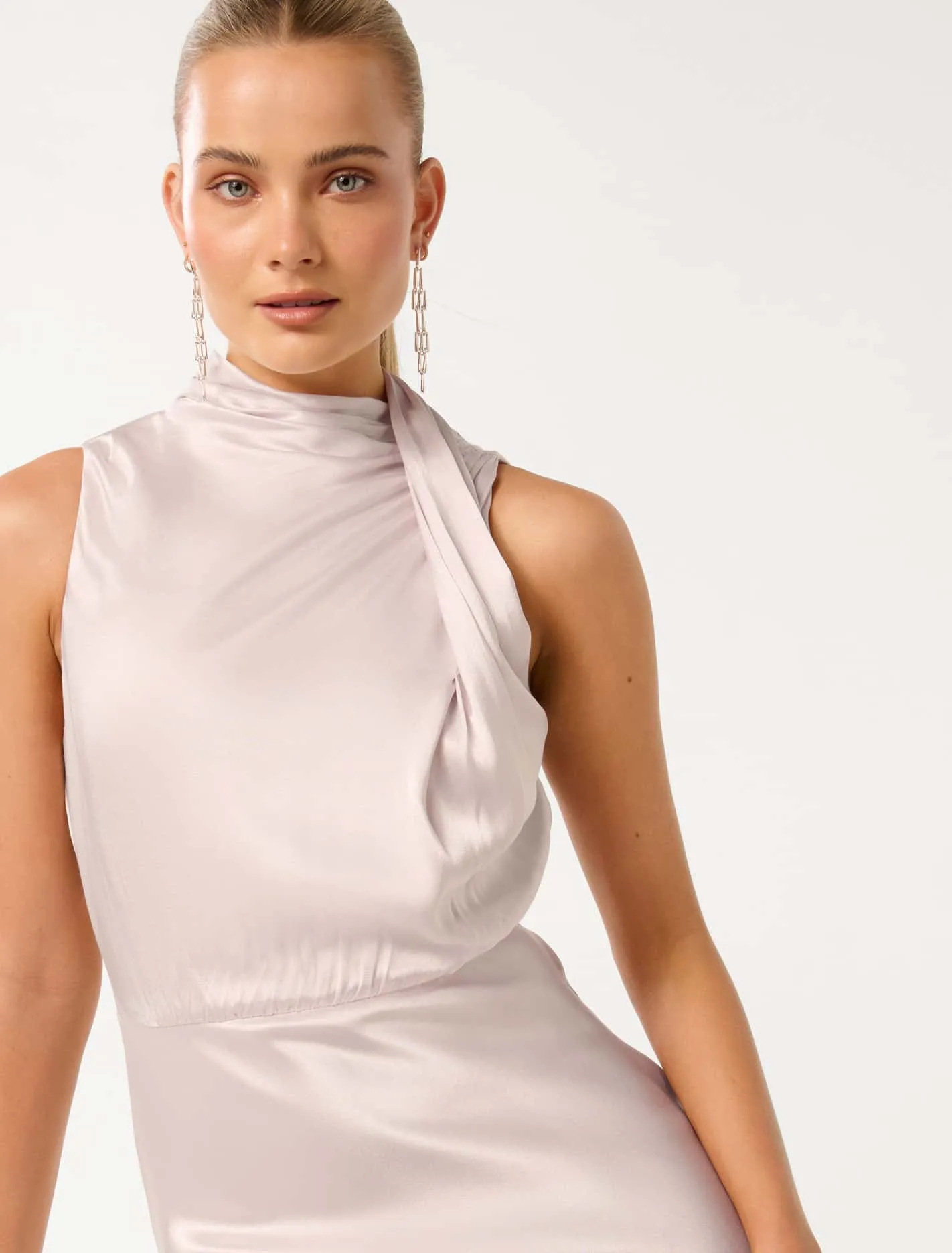 Sienna High Neck Satin Maxi Dress