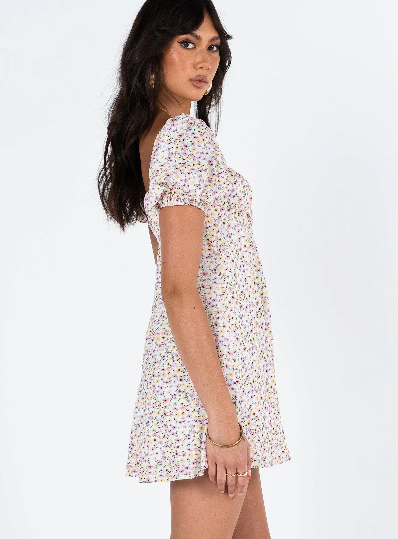 Sudarso Mini Dress Yellow Floral
