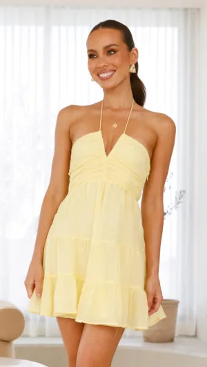 Taffeta Mini Dress - Yellow