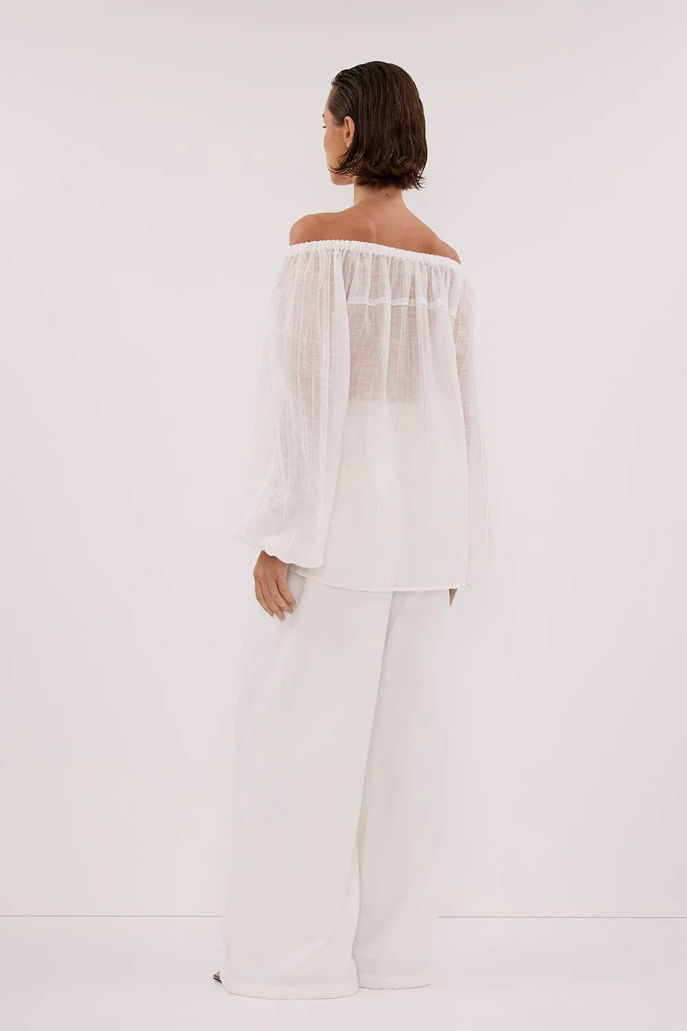 TAHITI WHITE LONG SLEEVE TOP