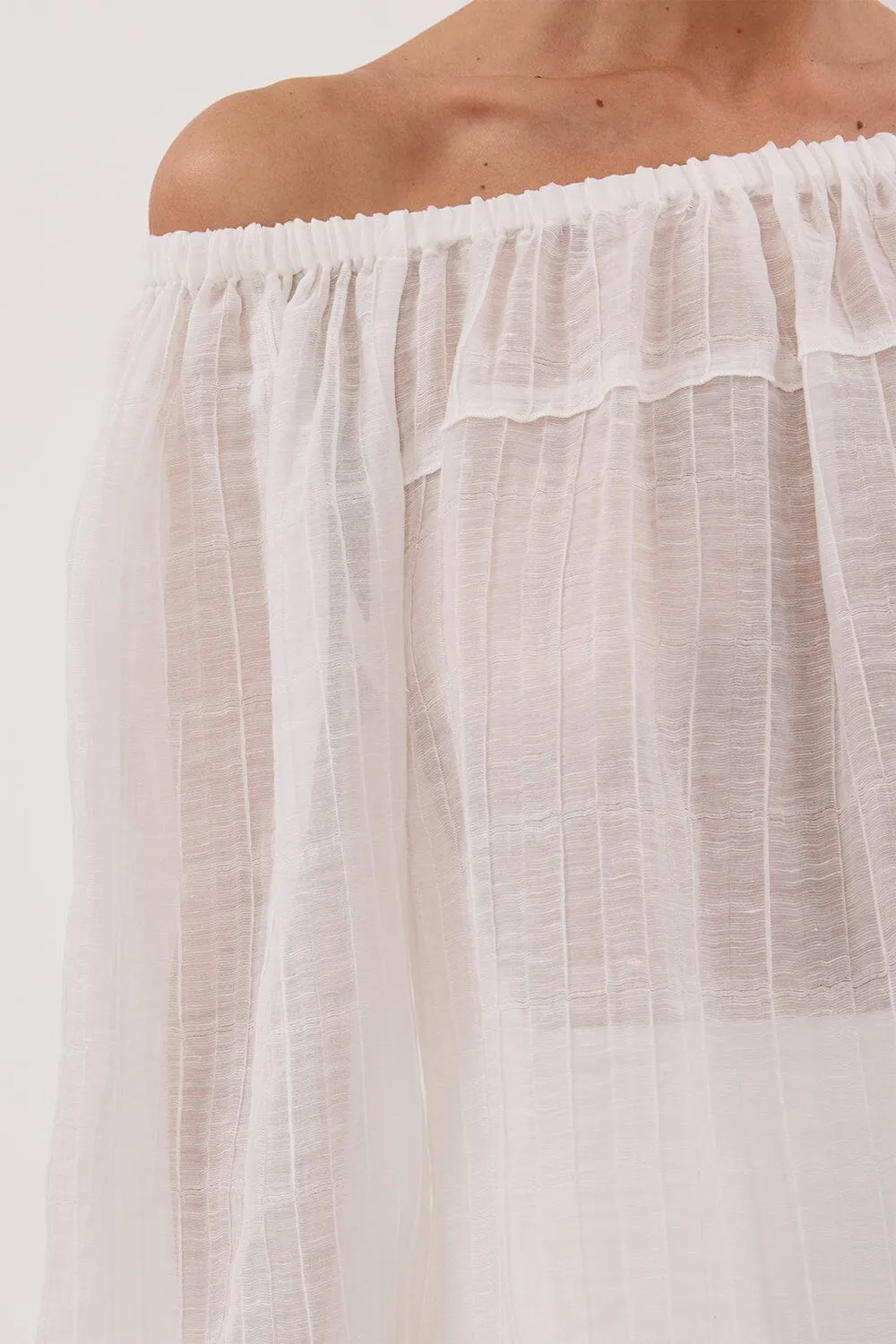 TAHITI WHITE LONG SLEEVE TOP