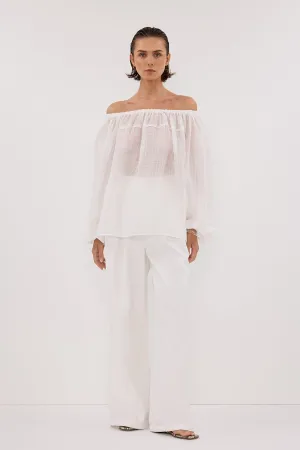 TAHITI WHITE LONG SLEEVE TOP
