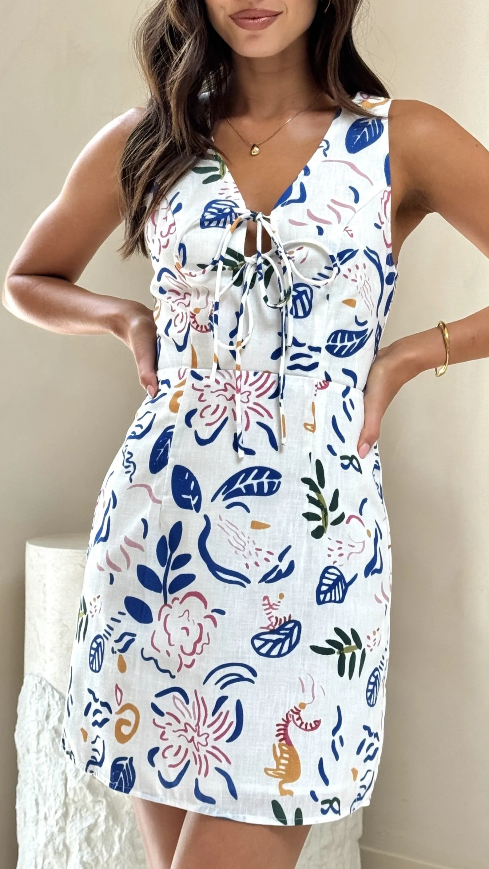 Tati Mini Dress - Blue Floral
