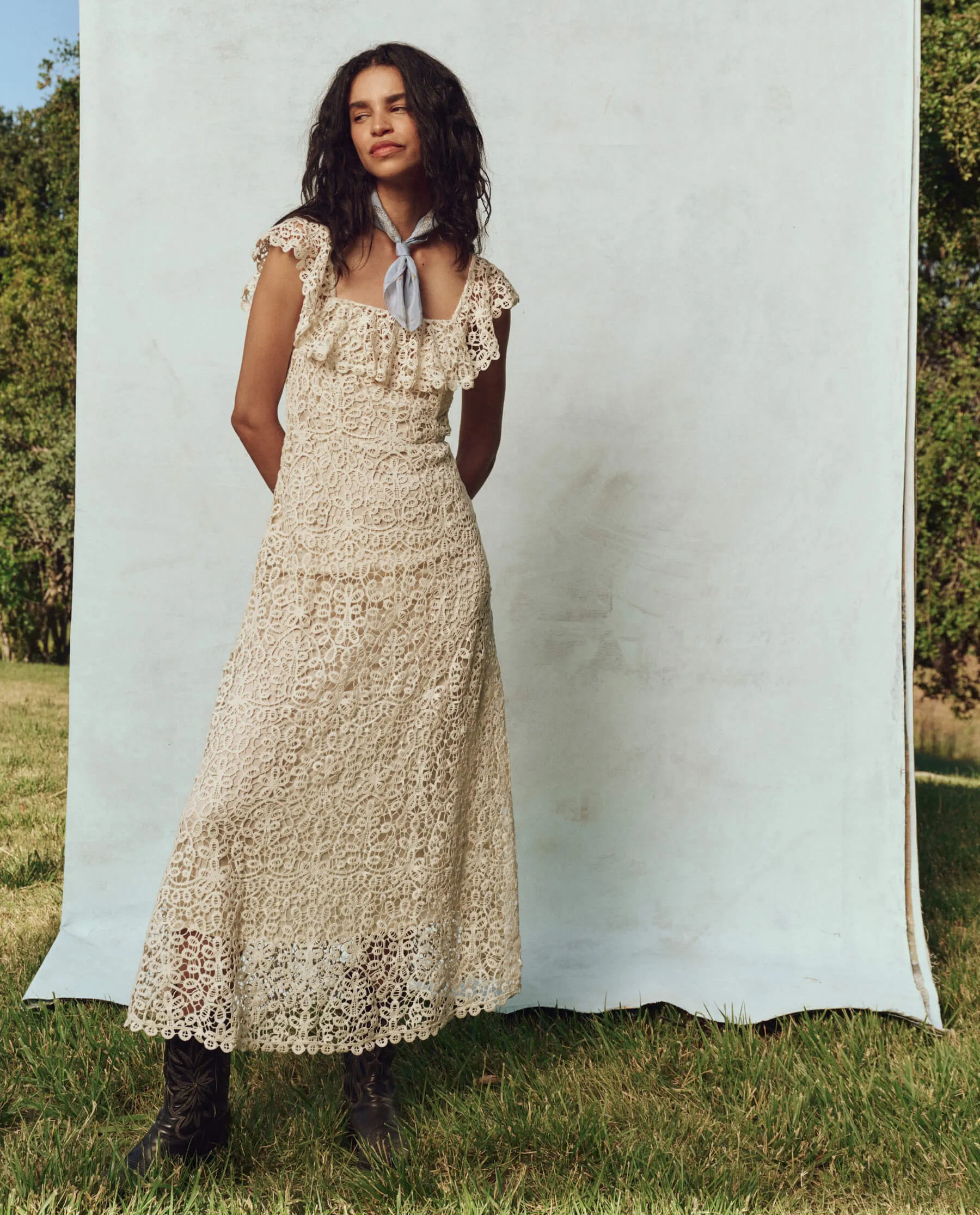 The Balcony Dress. -- Cream