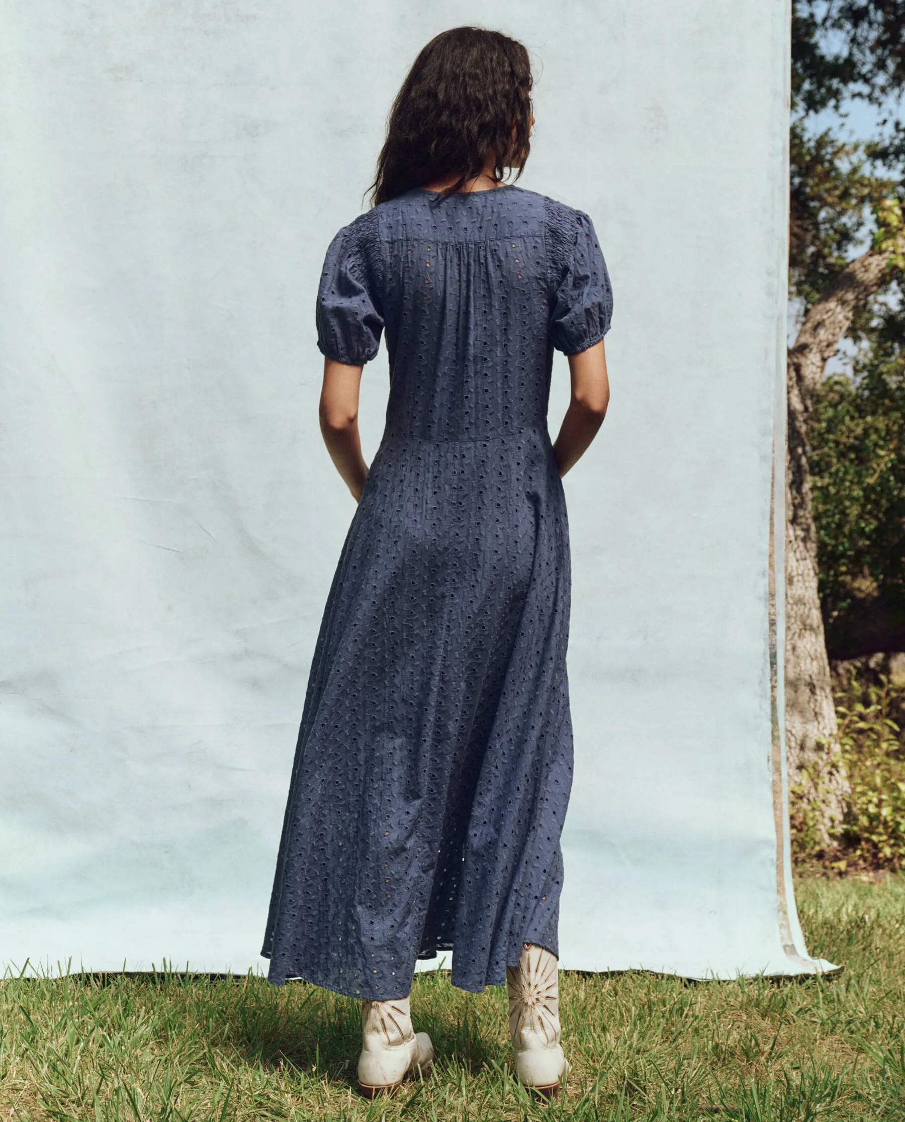 The Veranda Dress. -- Riverside Blue