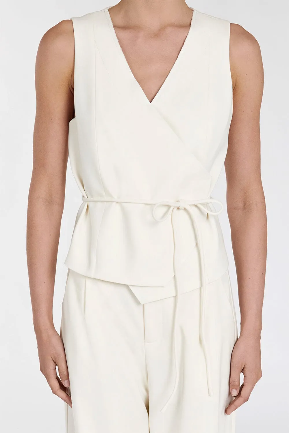 TORI CREAM ASYM TOP