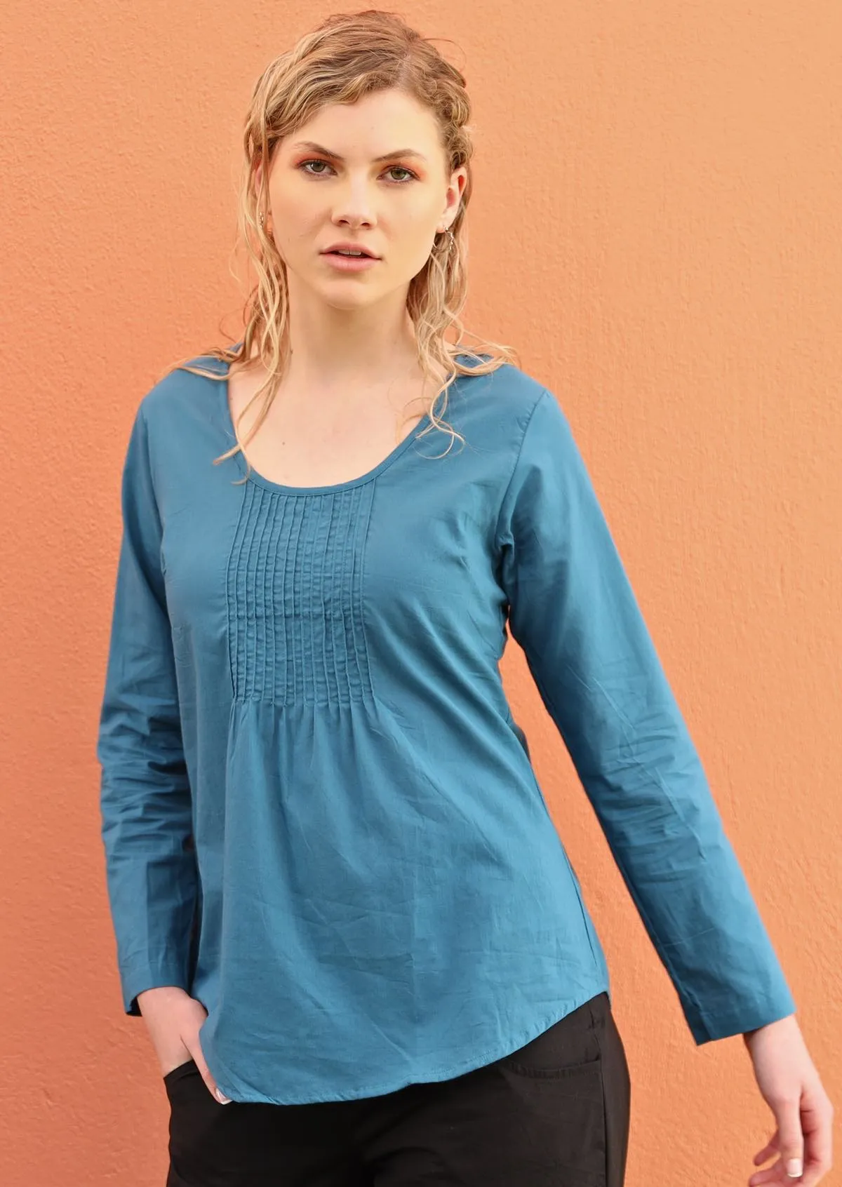 Tulsi Long Sleeve Top Corsair Blue