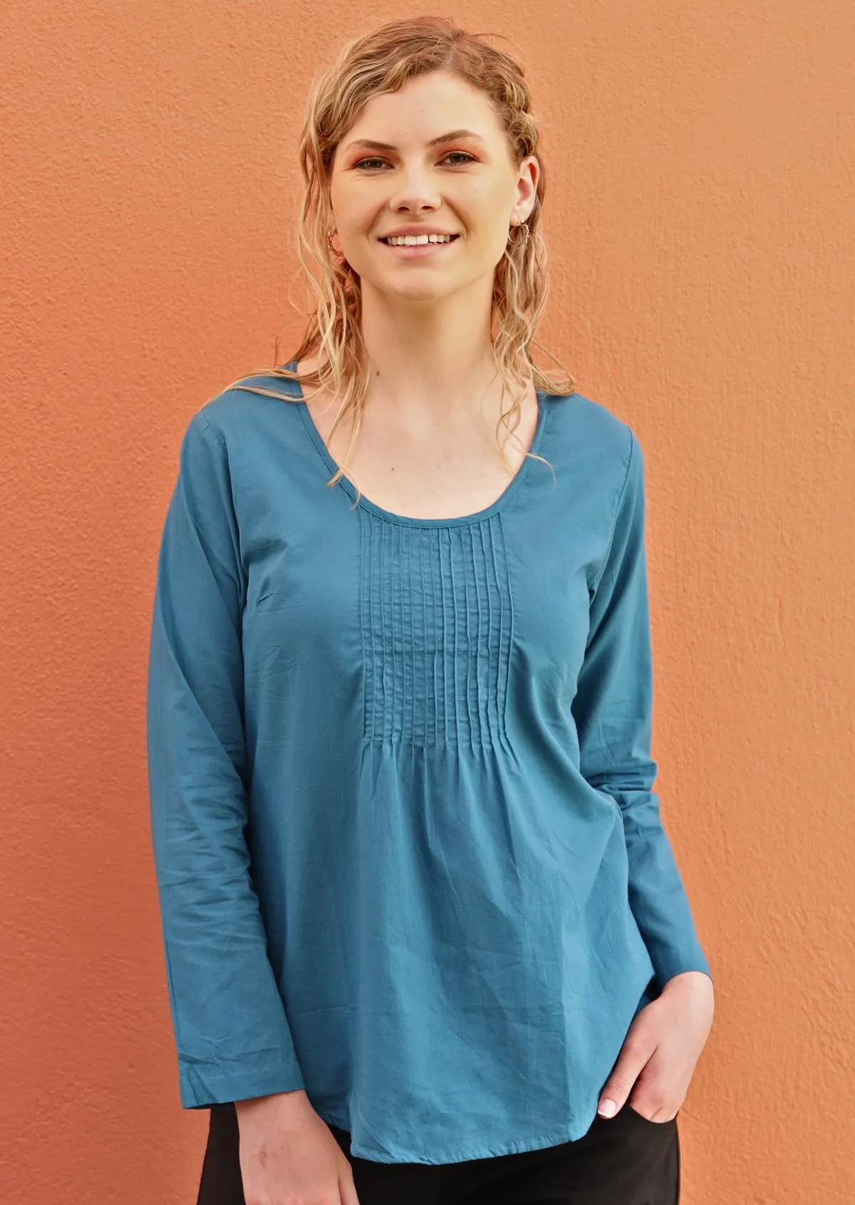 Tulsi Long Sleeve Top Corsair Blue