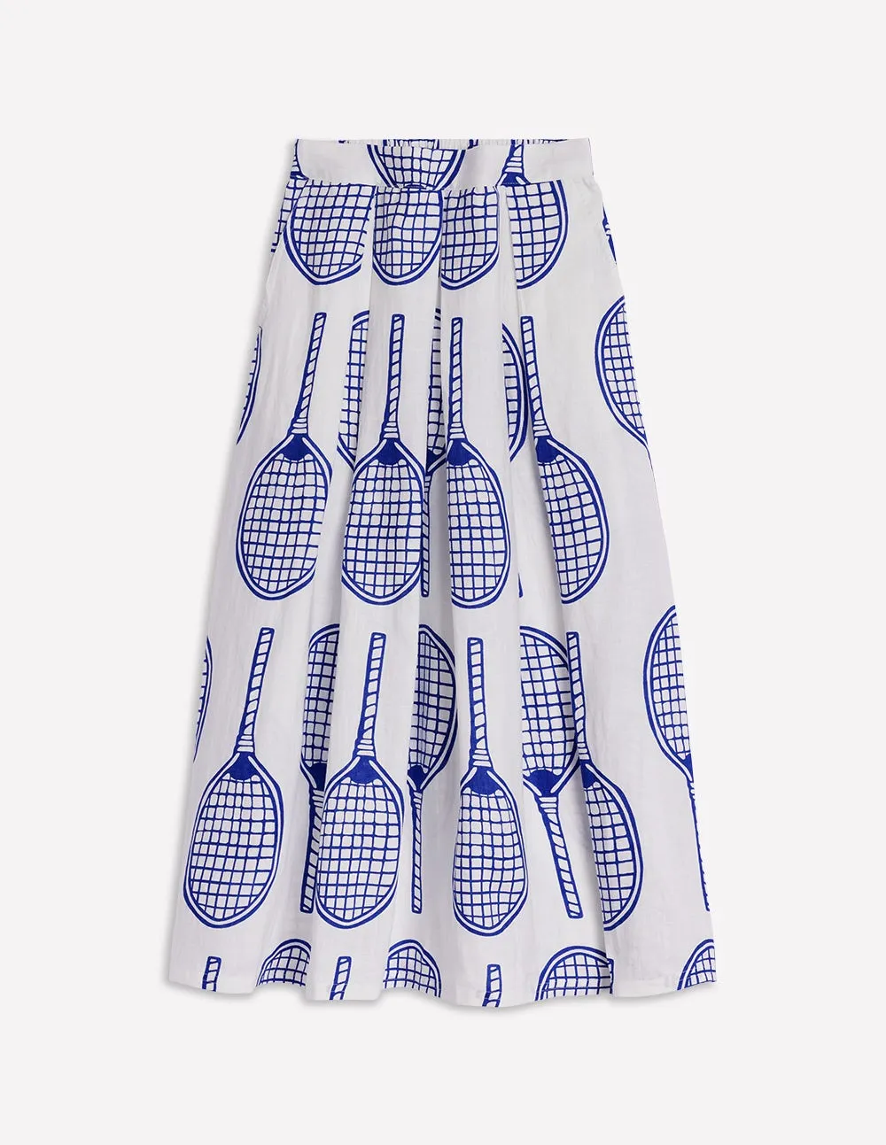Verity Linen Midi Skirt-Ivory. Tennis