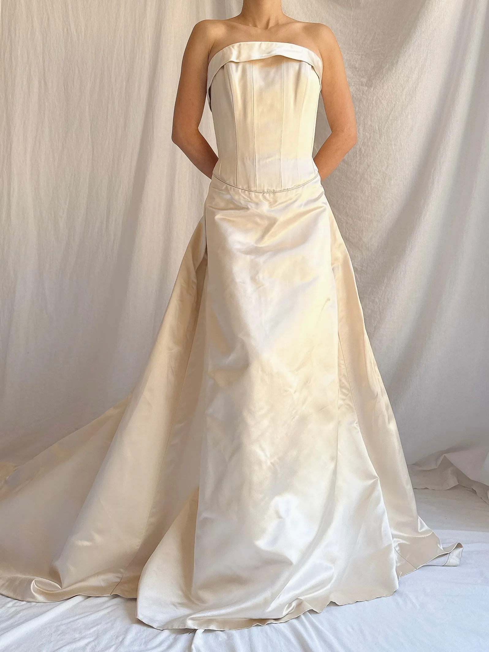Vintage Champagne Sassi Holford UK Silk Gown - UK 12/US 8