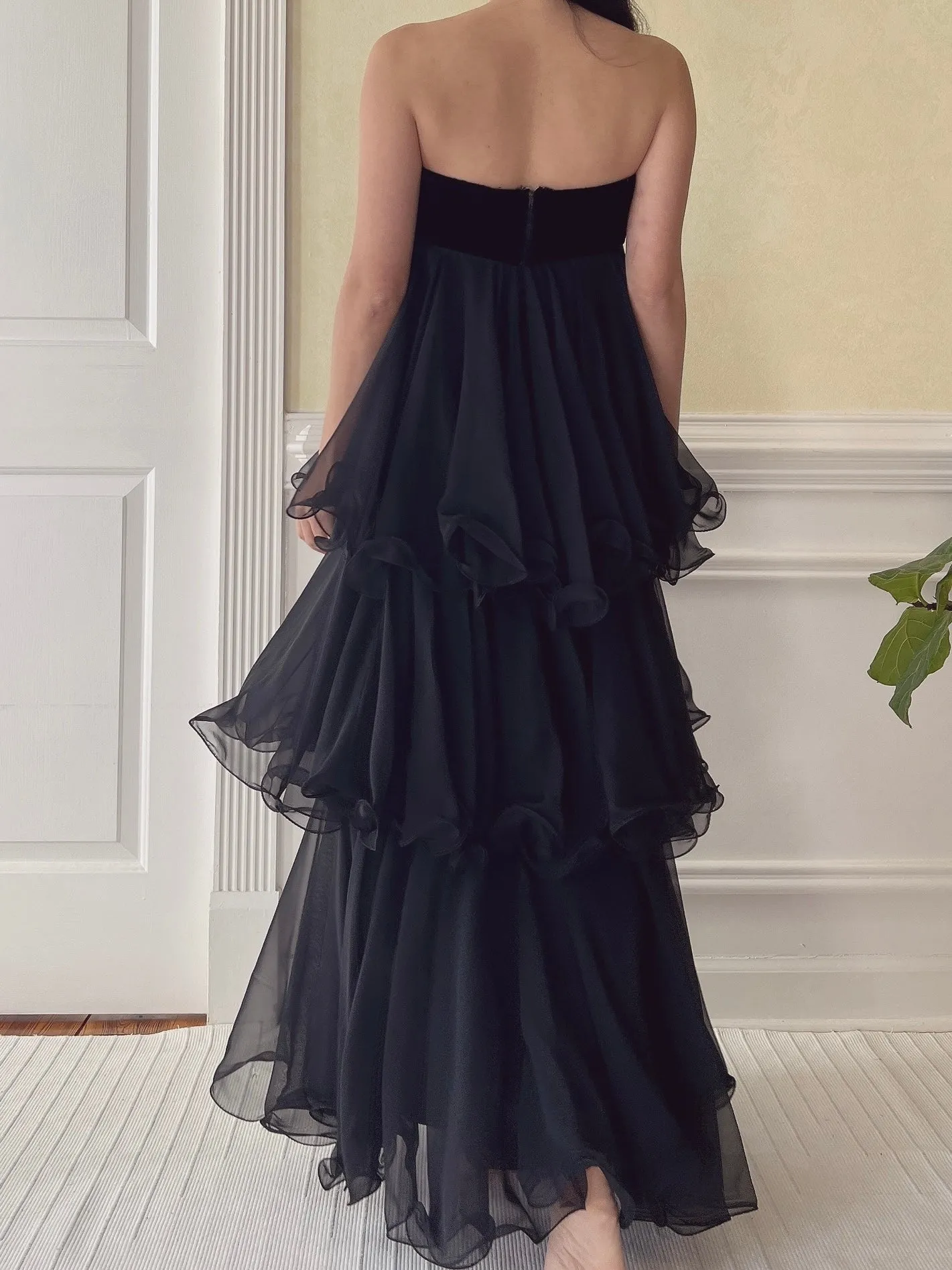 Vintage Chiffon Tiered Dress - XS