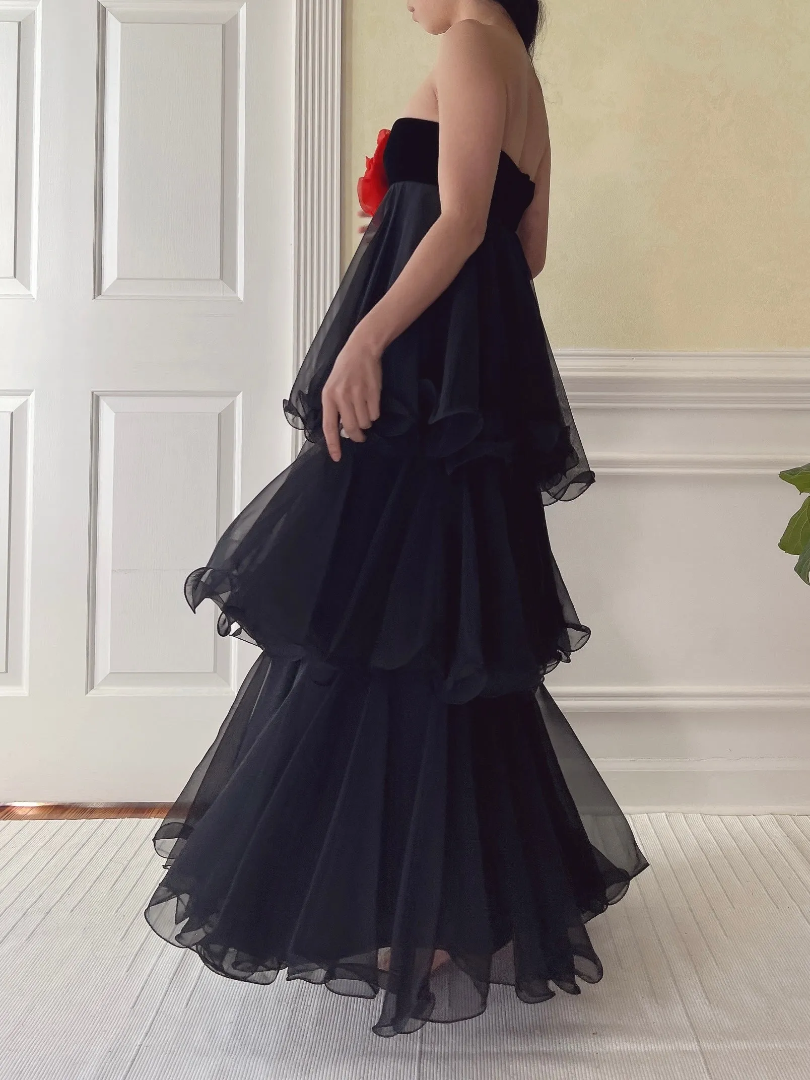 Vintage Chiffon Tiered Dress - XS