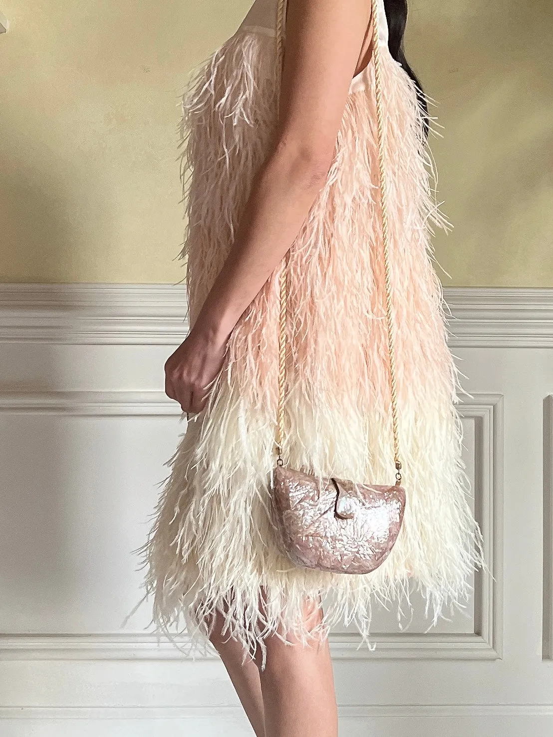 Vintage Dusty Pink Mother-of-Pearl Clutch