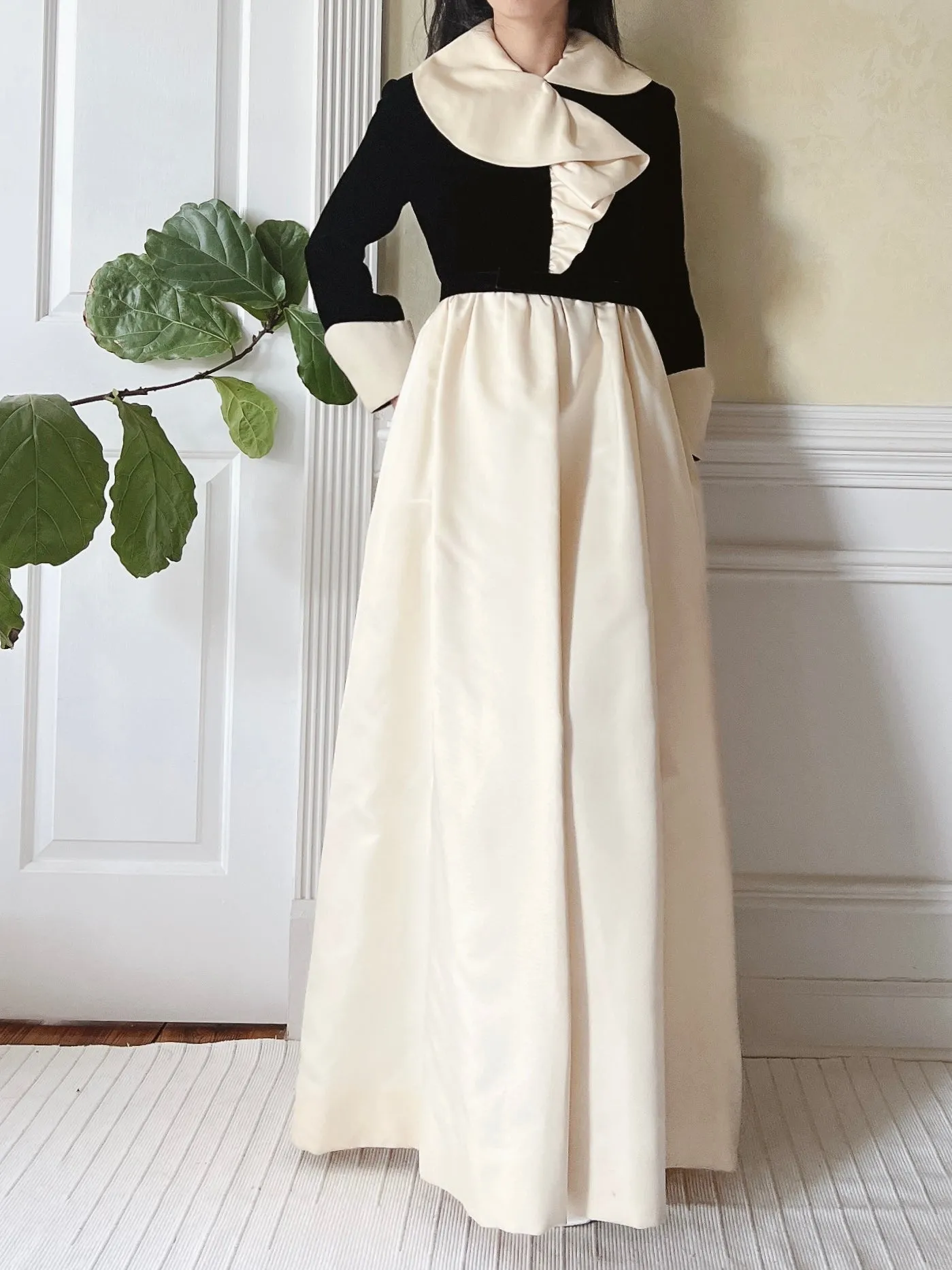 Vintage Geoffrey Beene Satin and Velvet Dress - XS