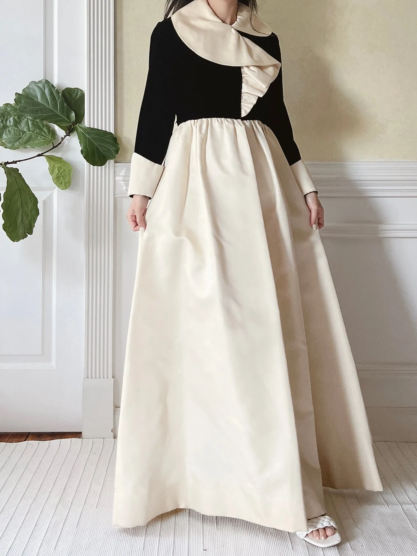 Vintage Geoffrey Beene Satin and Velvet Dress - XS