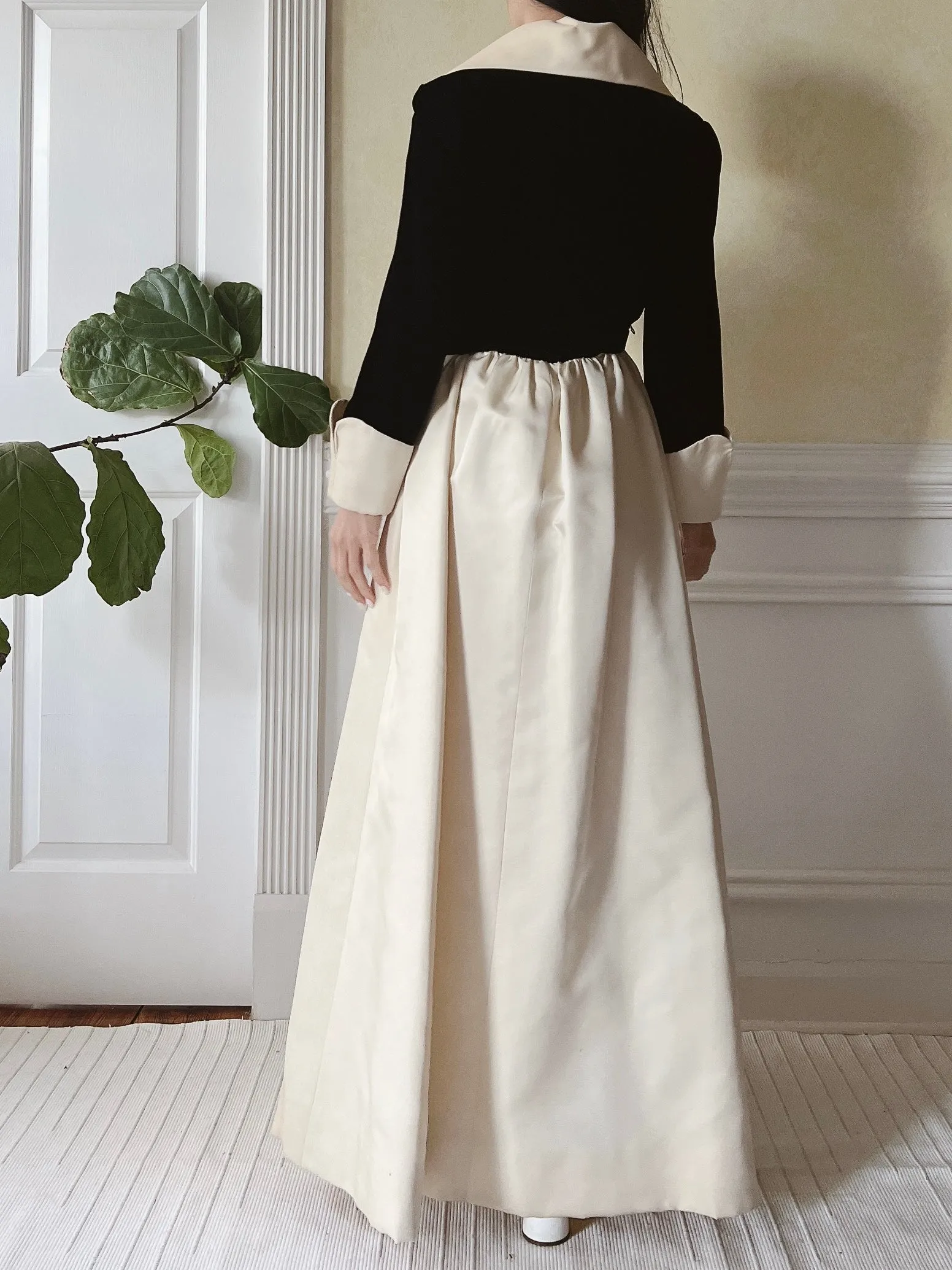 Vintage Geoffrey Beene Satin and Velvet Dress - XS