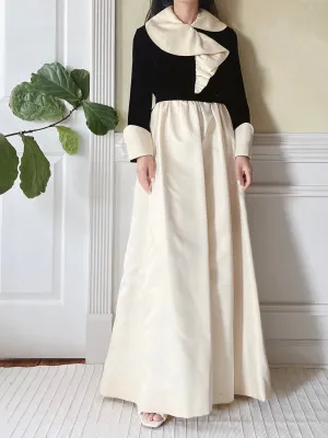 Vintage Geoffrey Beene Satin and Velvet Dress - XS