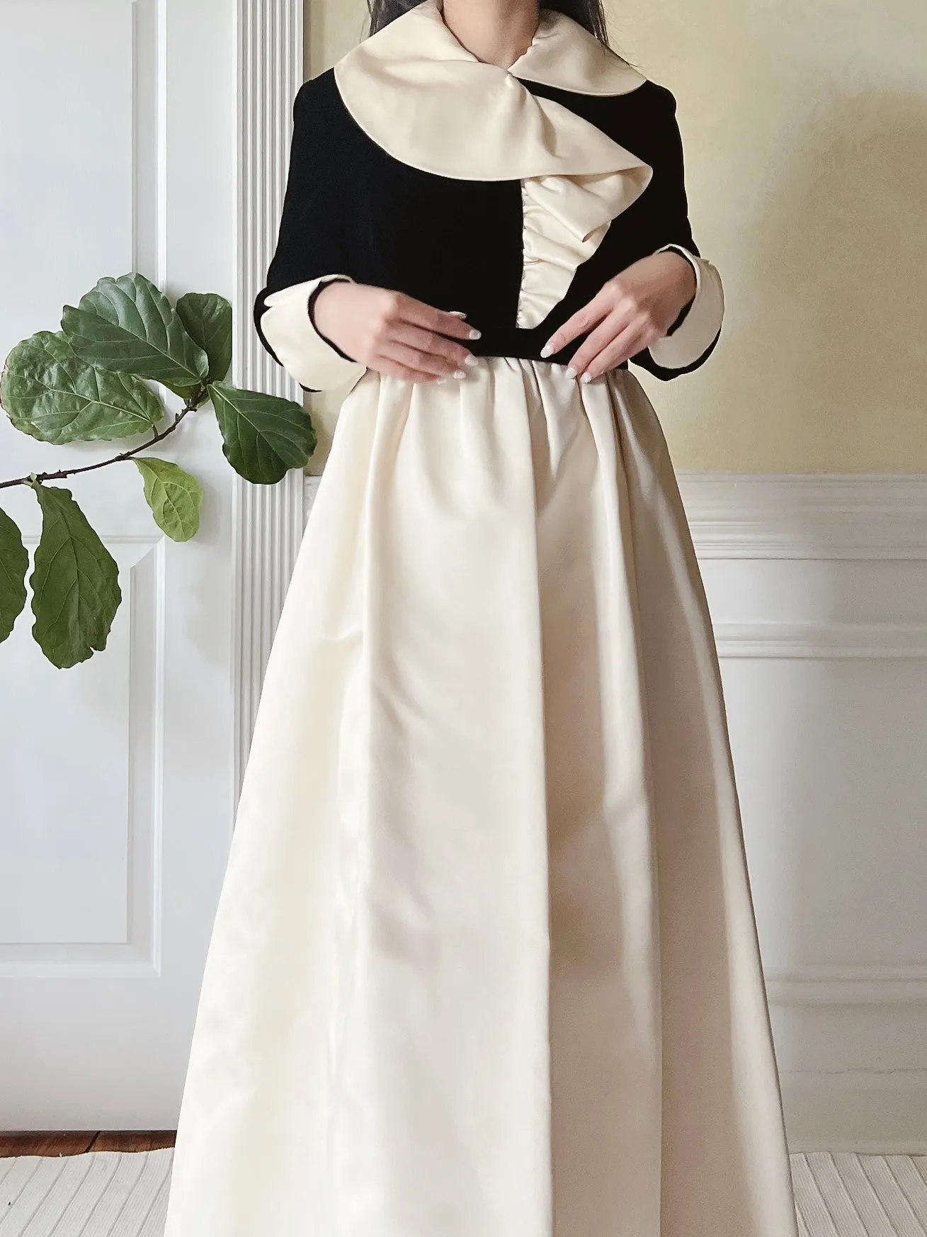 Vintage Geoffrey Beene Satin and Velvet Dress - XS
