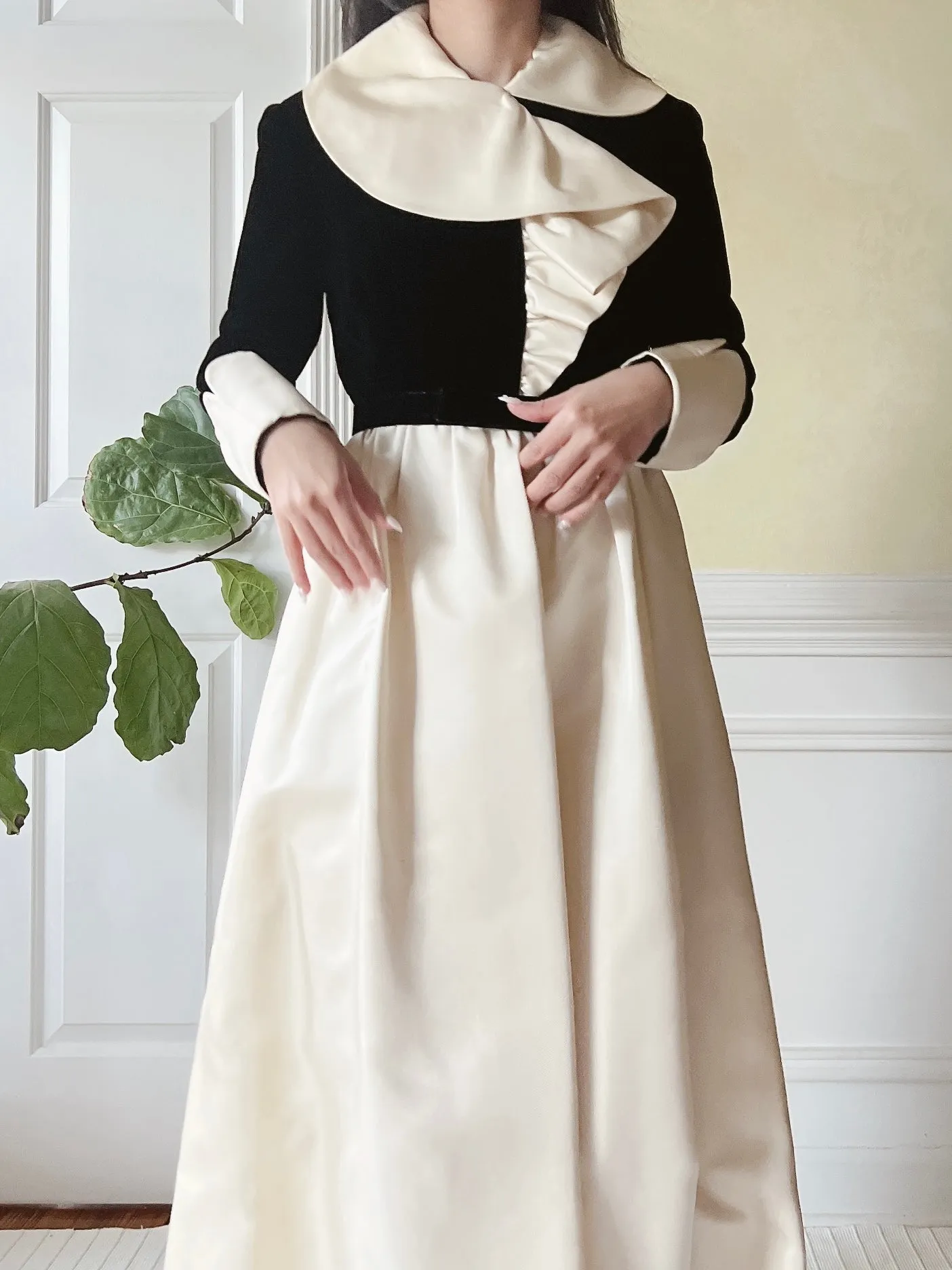 Vintage Geoffrey Beene Satin and Velvet Dress - XS