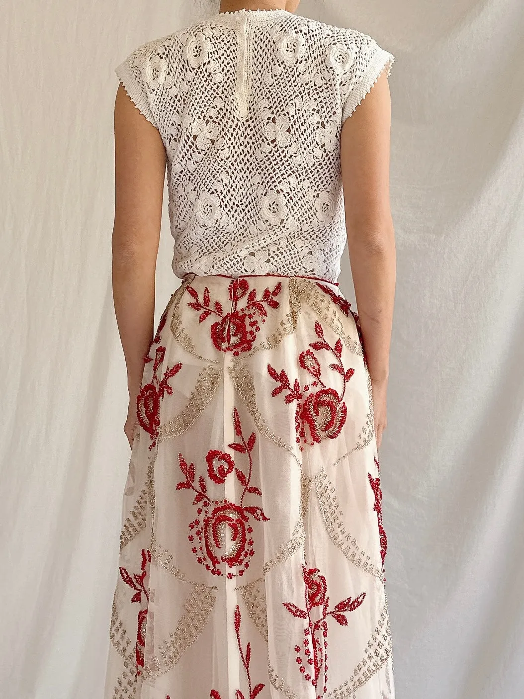Vintage Hand Crochet Top - XS/S