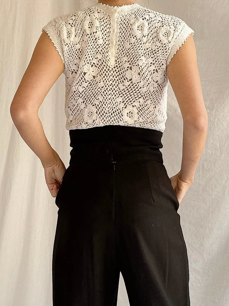 Vintage Hand Crochet Top - XS/S