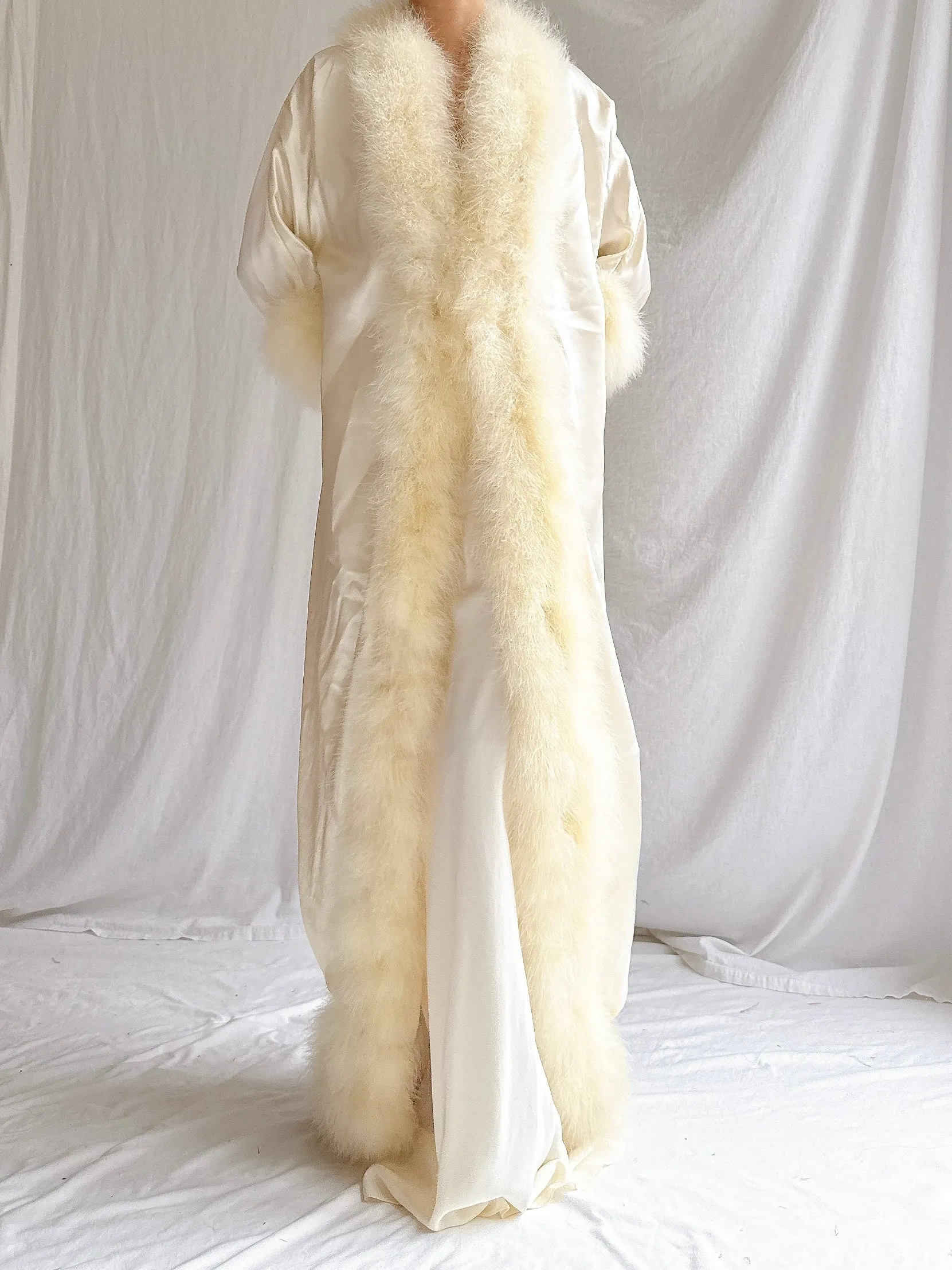 Vintage Ivory Marabou Feather Duster