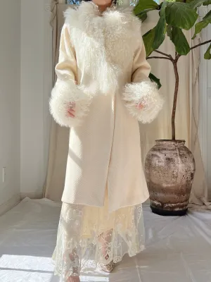 Vintage Ivory Sheared Coat - M