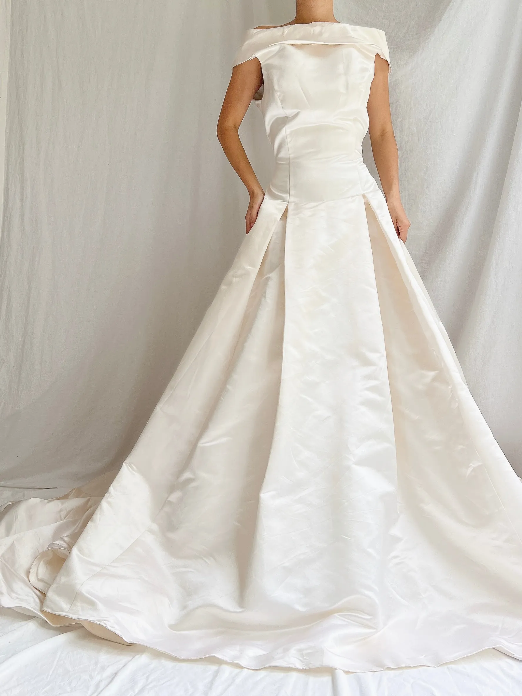 Vintage Low Back Silk Gown - S
