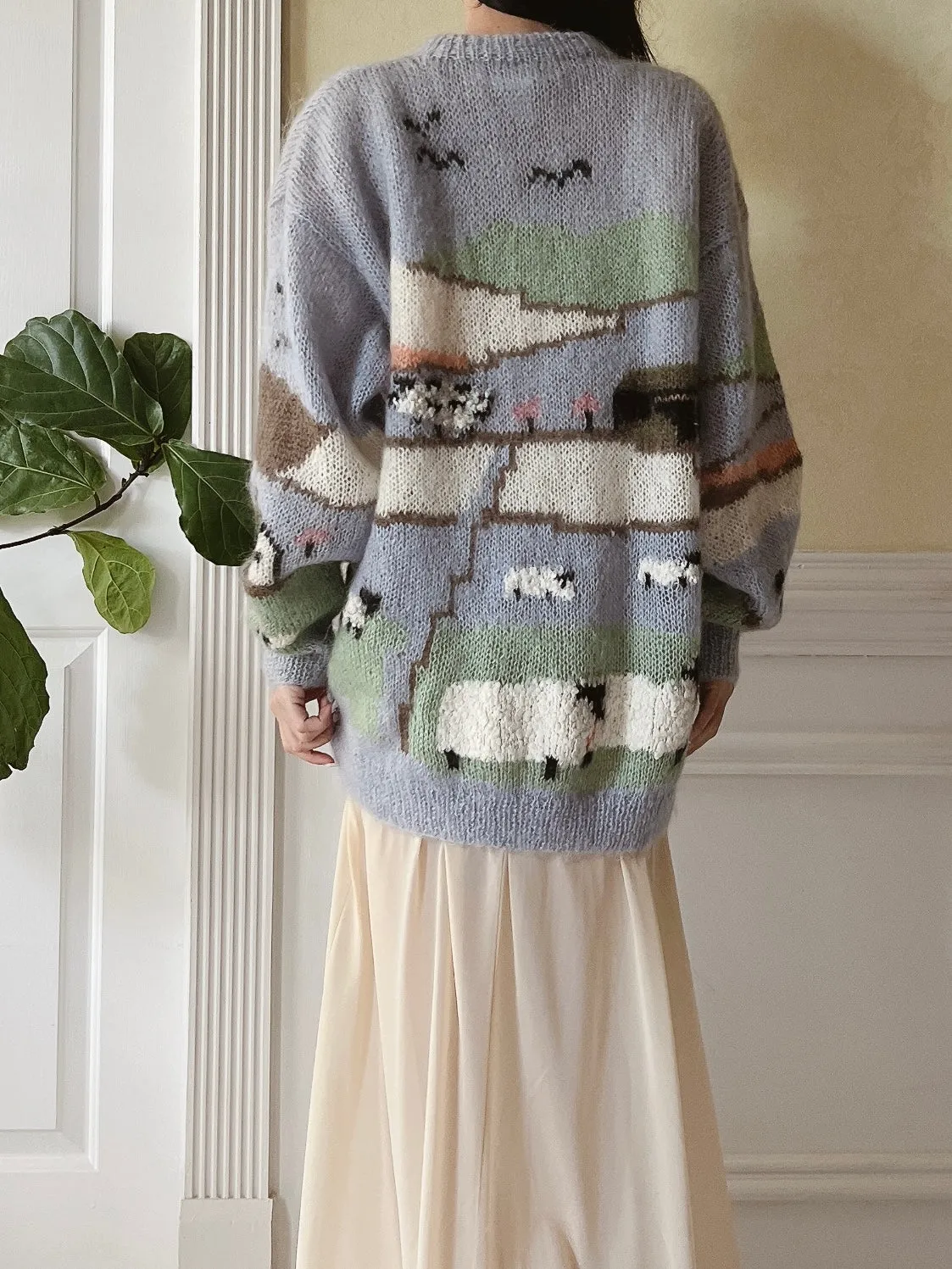 Vintage Pastel Mohair Pastoral Sweater - M/L