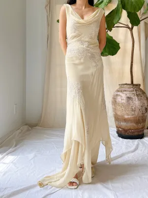 Vintage Silk Handkerchief Dress - M