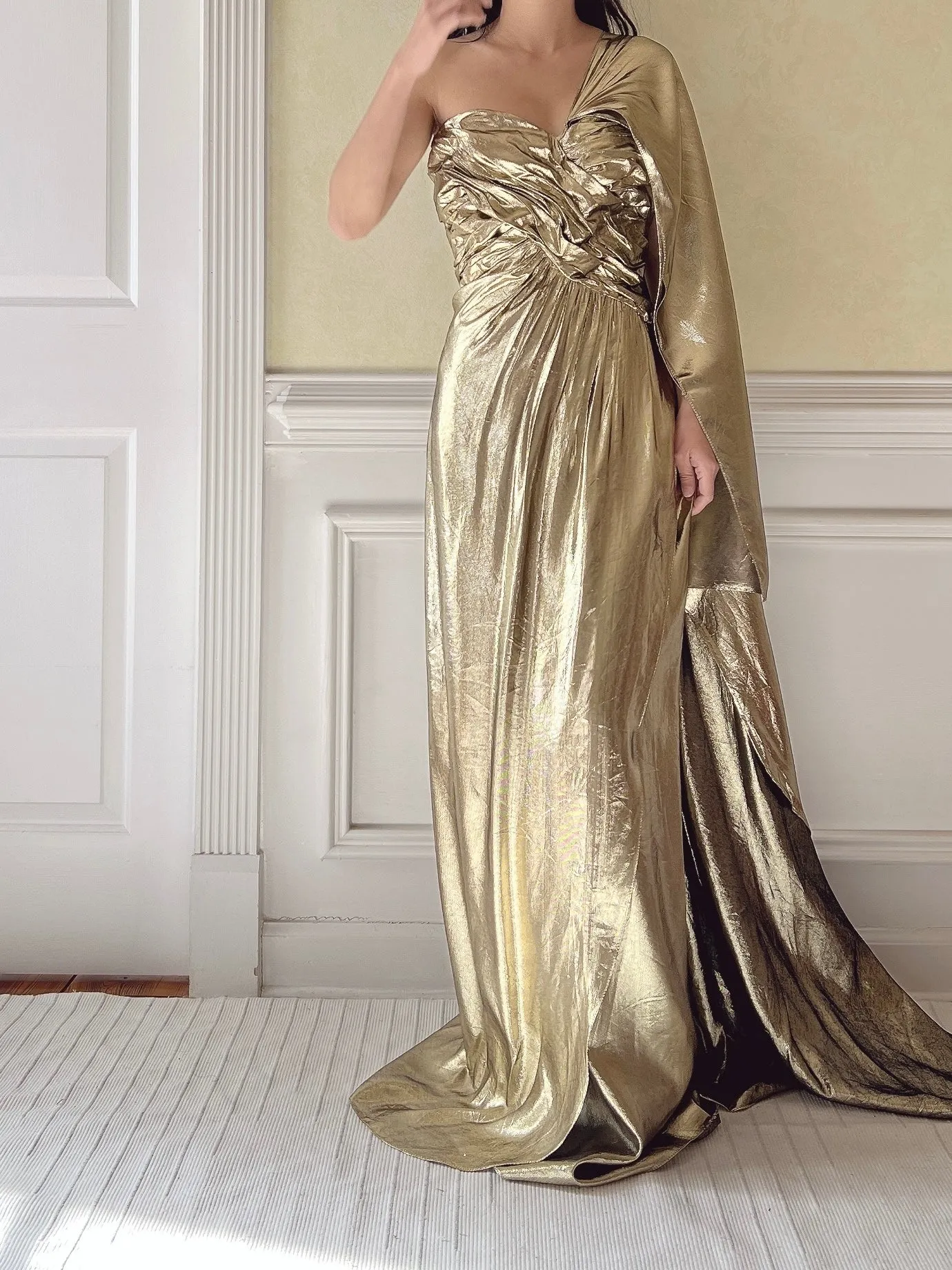 Vintage Victor Costa Lurex Gown - M/L