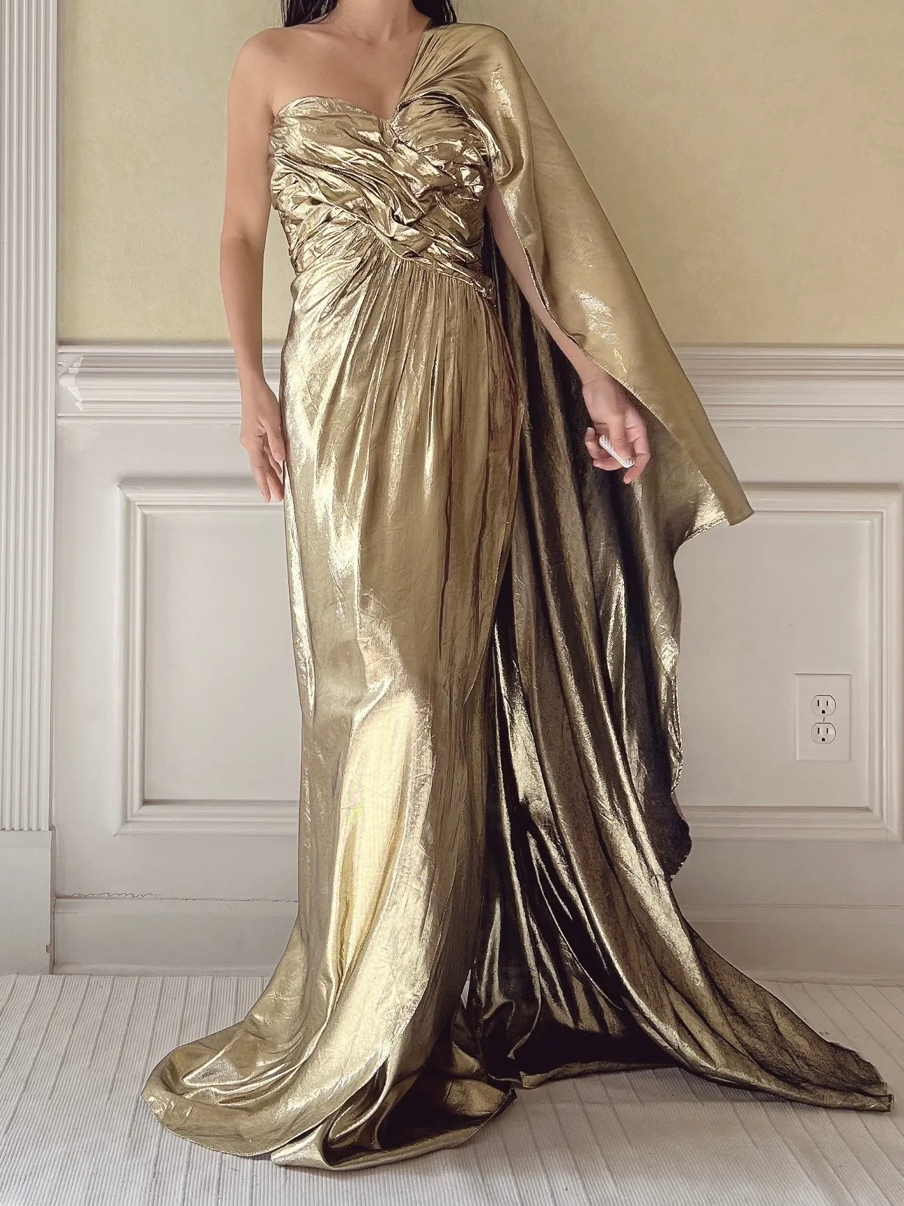 Vintage Victor Costa Lurex Gown - M/L