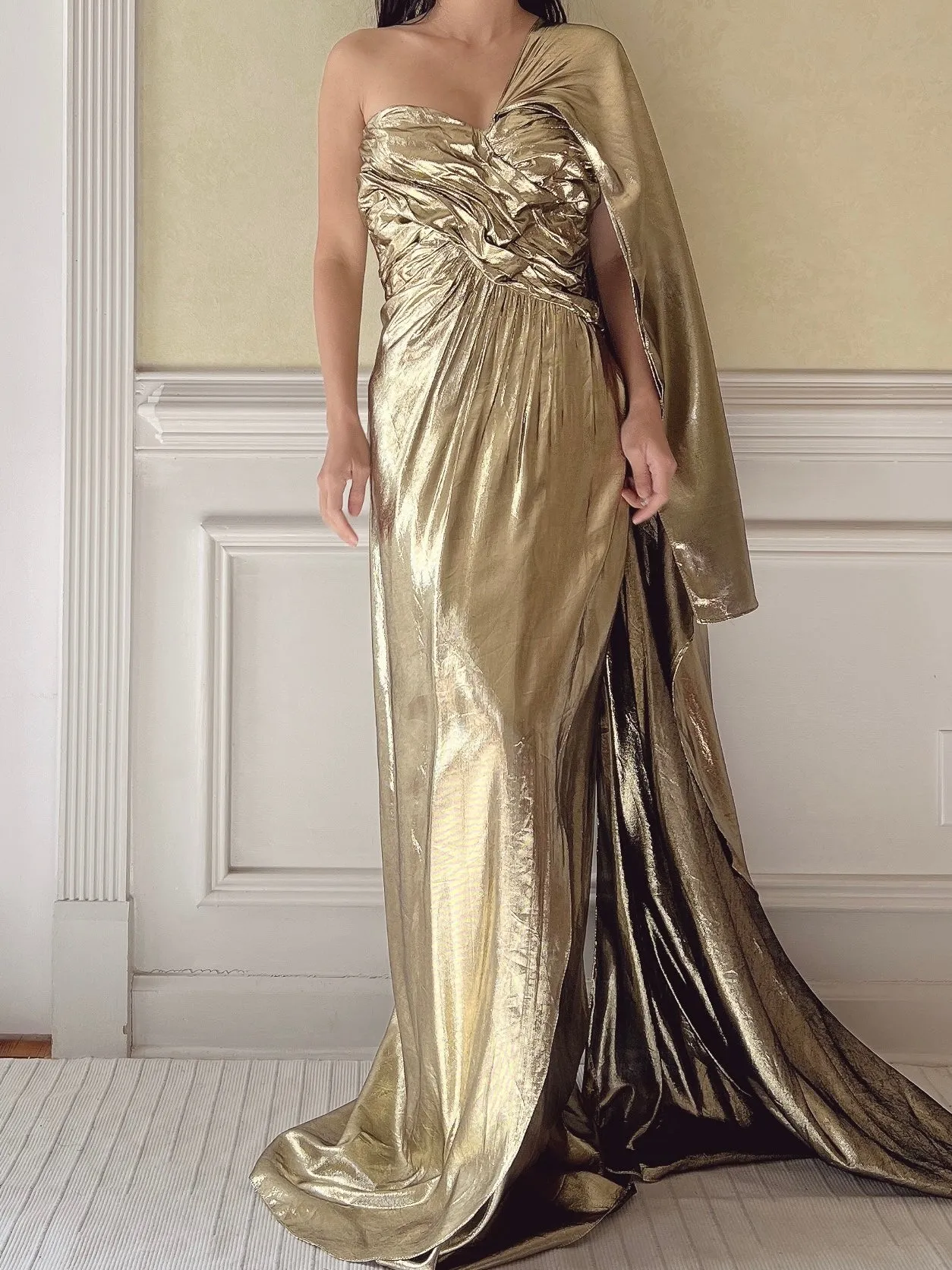Vintage Victor Costa Lurex Gown - M/L