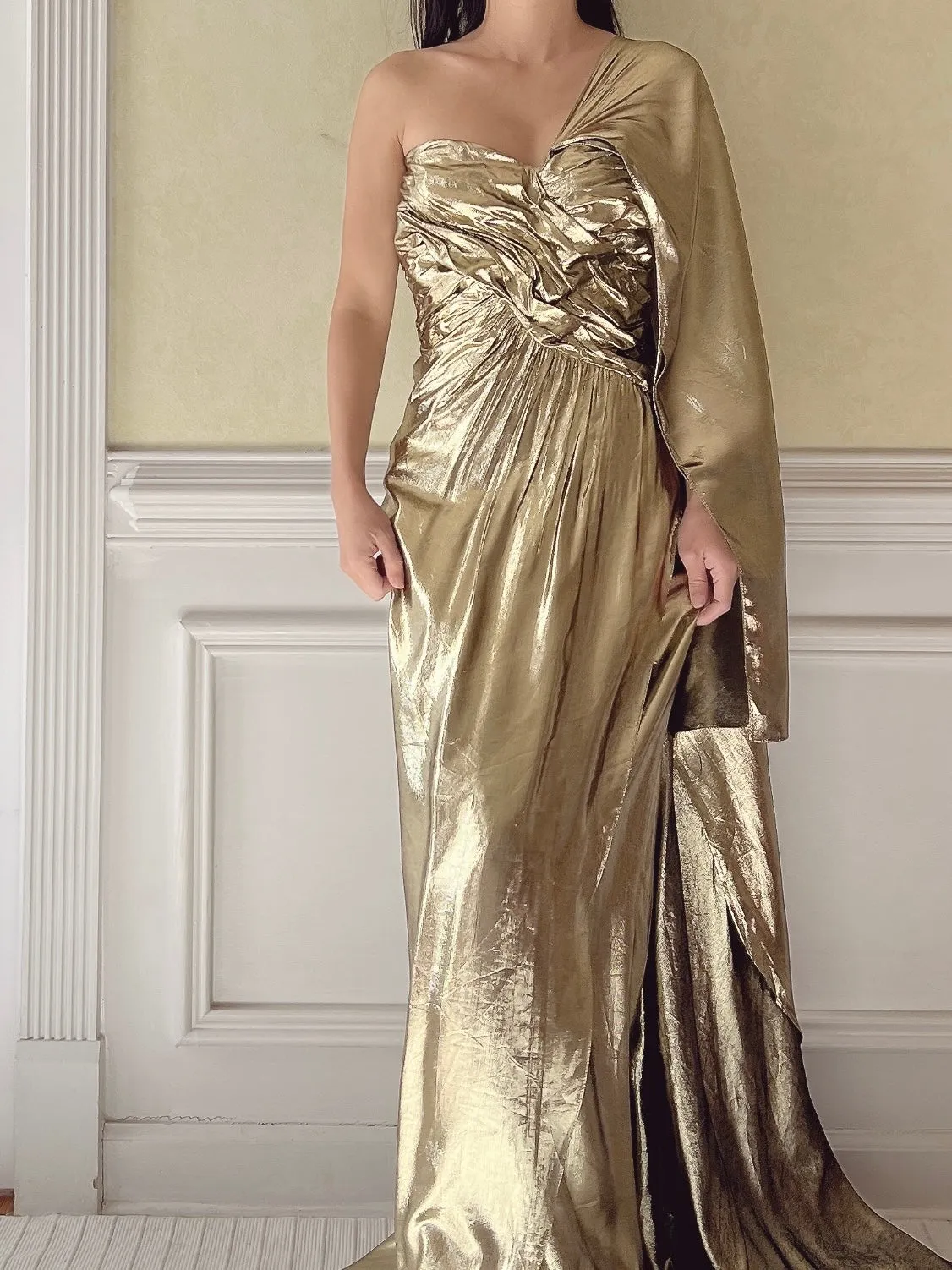 Vintage Victor Costa Lurex Gown - M/L