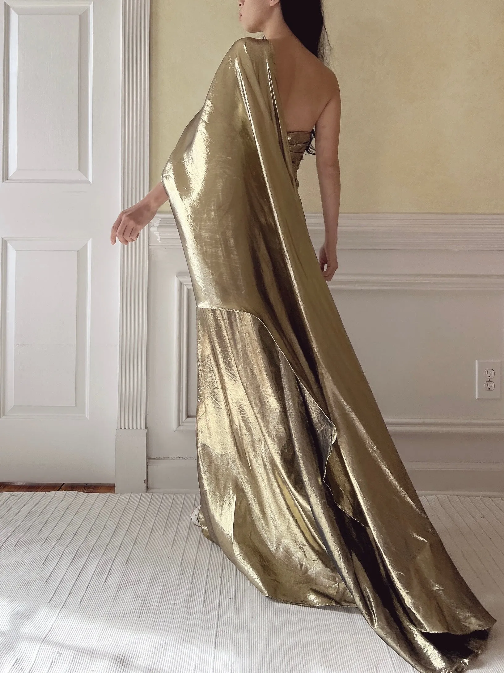 Vintage Victor Costa Lurex Gown - M/L