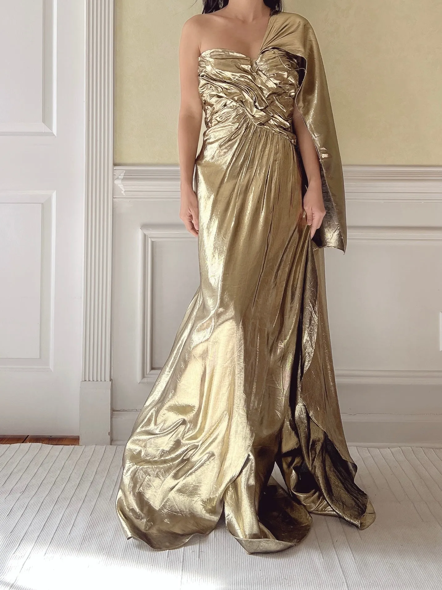 Vintage Victor Costa Lurex Gown - M/L