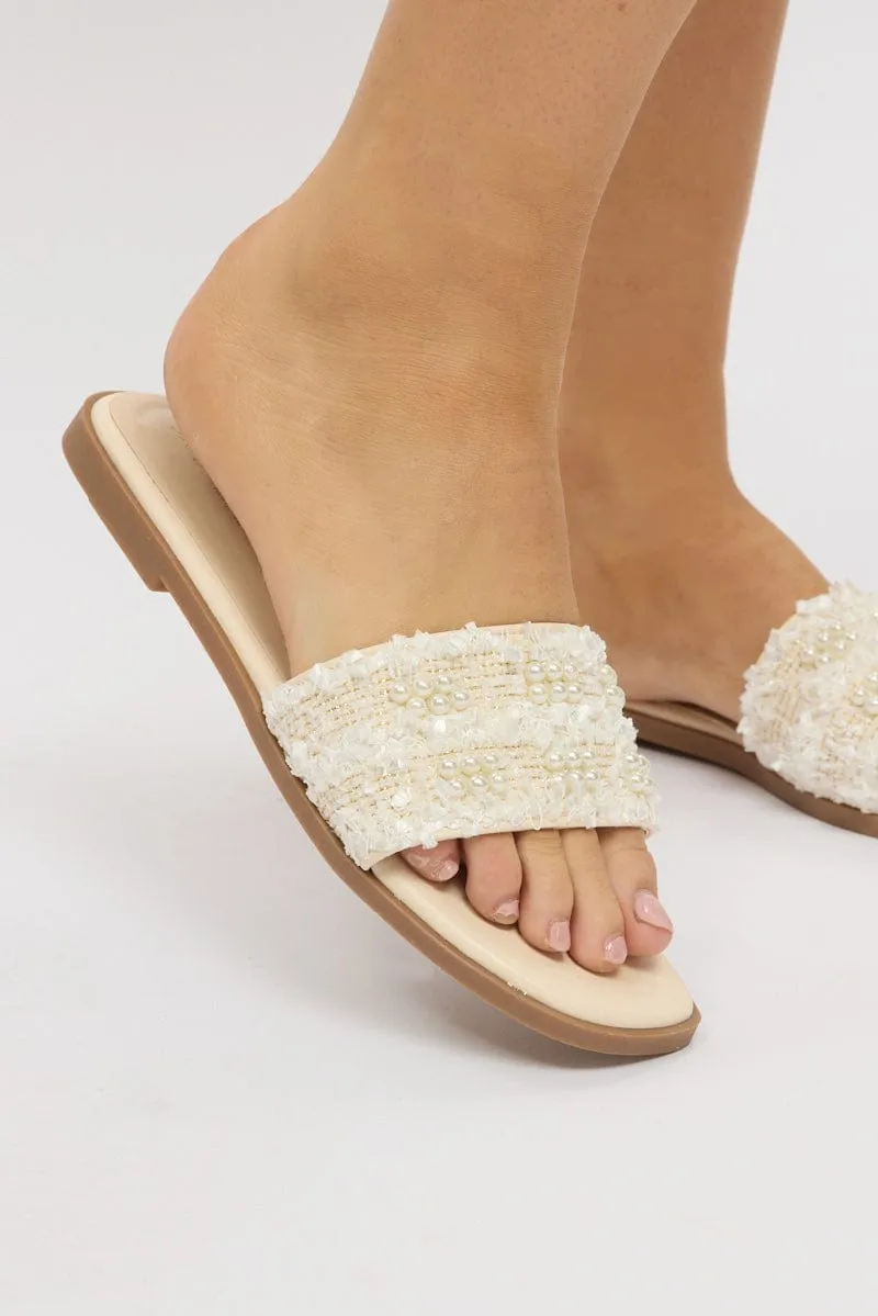 White Flat Sandals