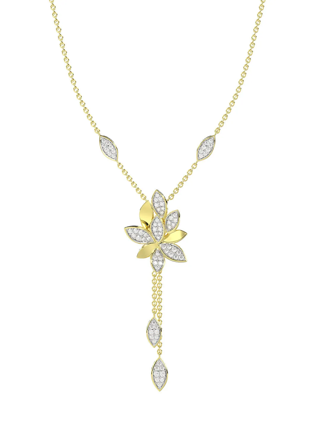 Wild Flower Yellow Gold Y Necklace