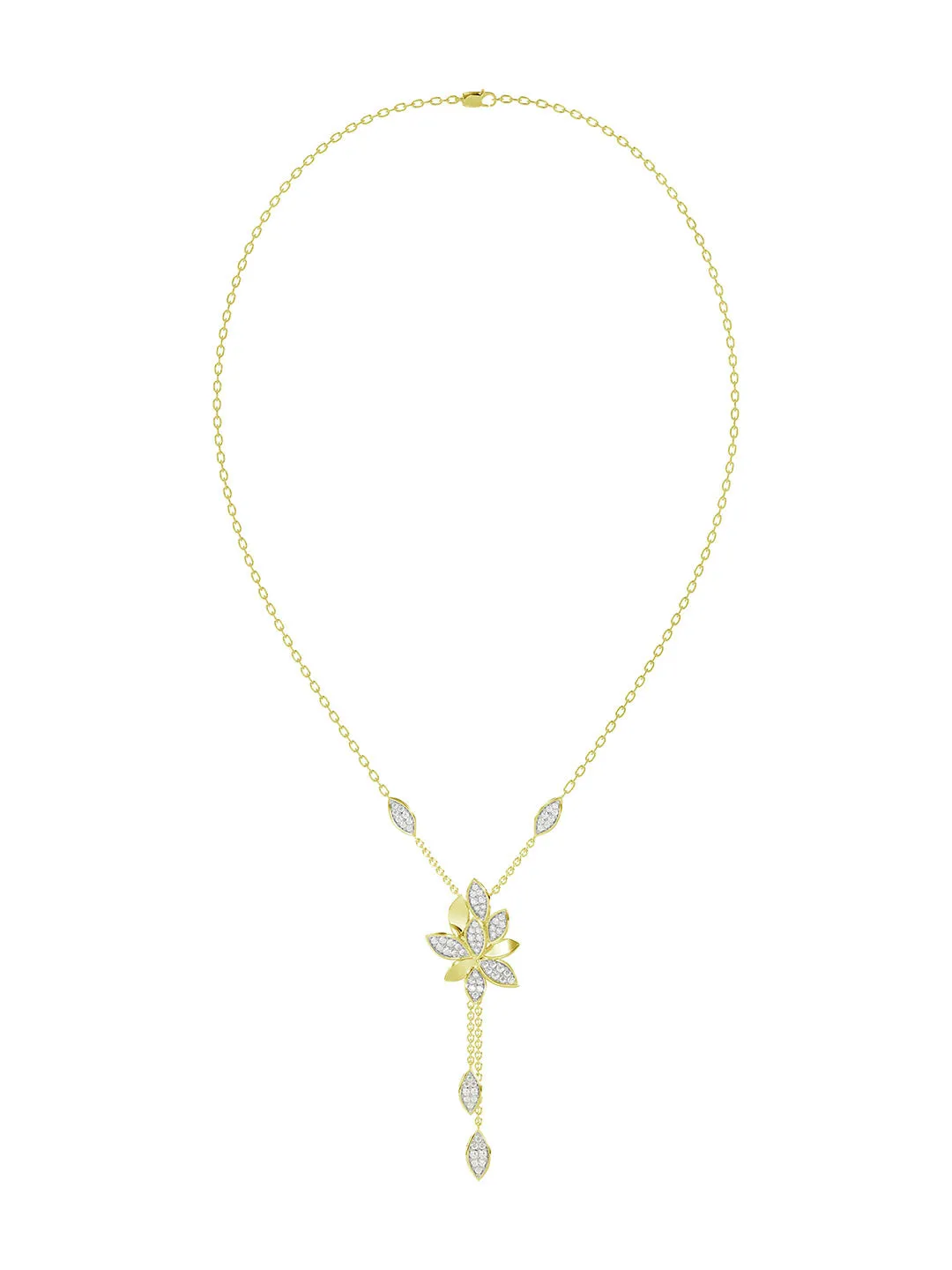Wild Flower Yellow Gold Y Necklace