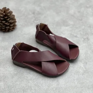 Women Summer Vintage Soft Handmade Leather Sandals