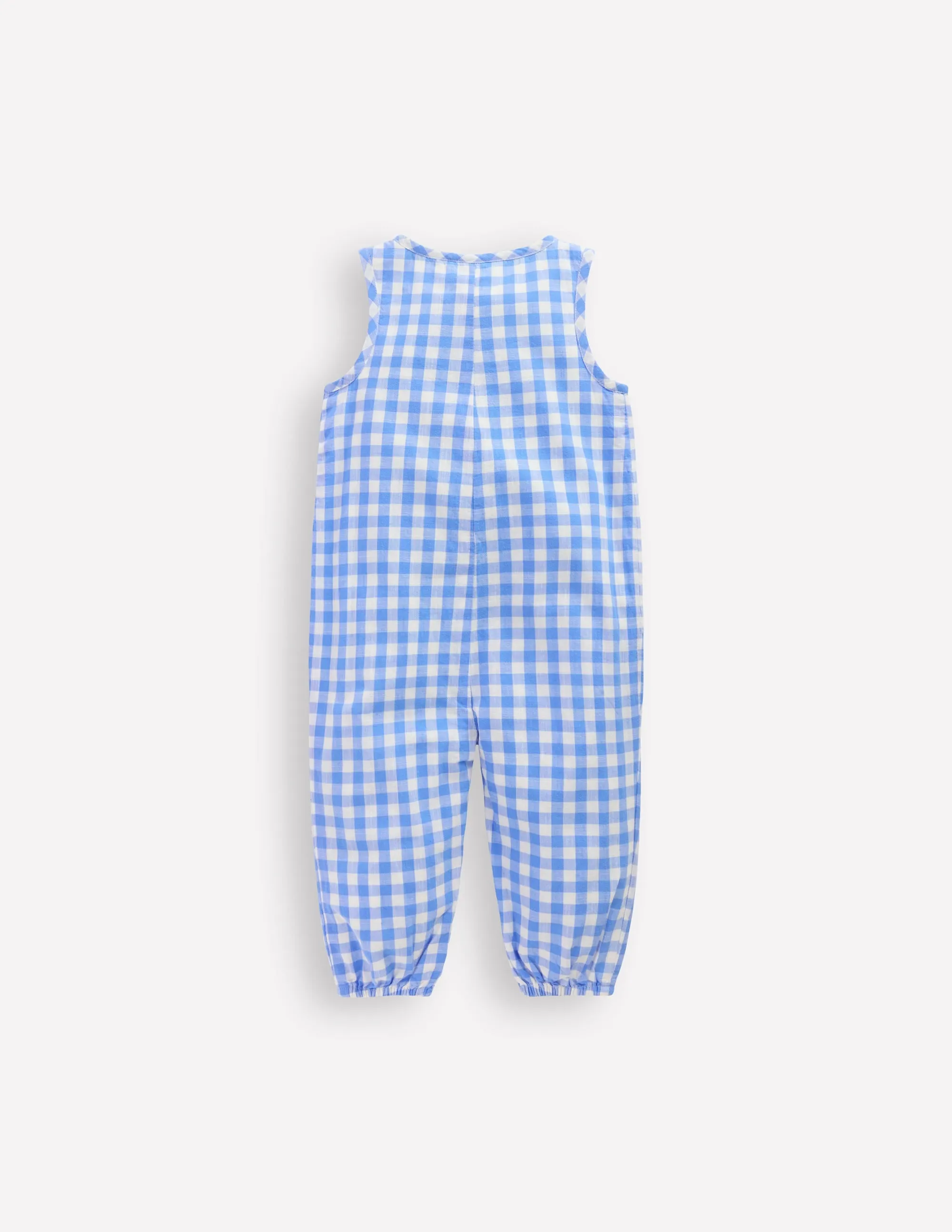 Woven Romper-Blue Gingham