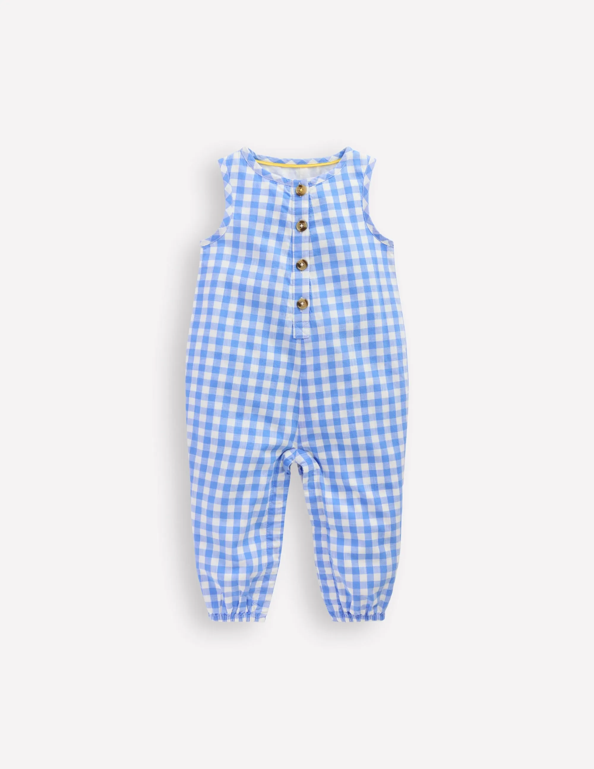 Woven Romper-Blue Gingham