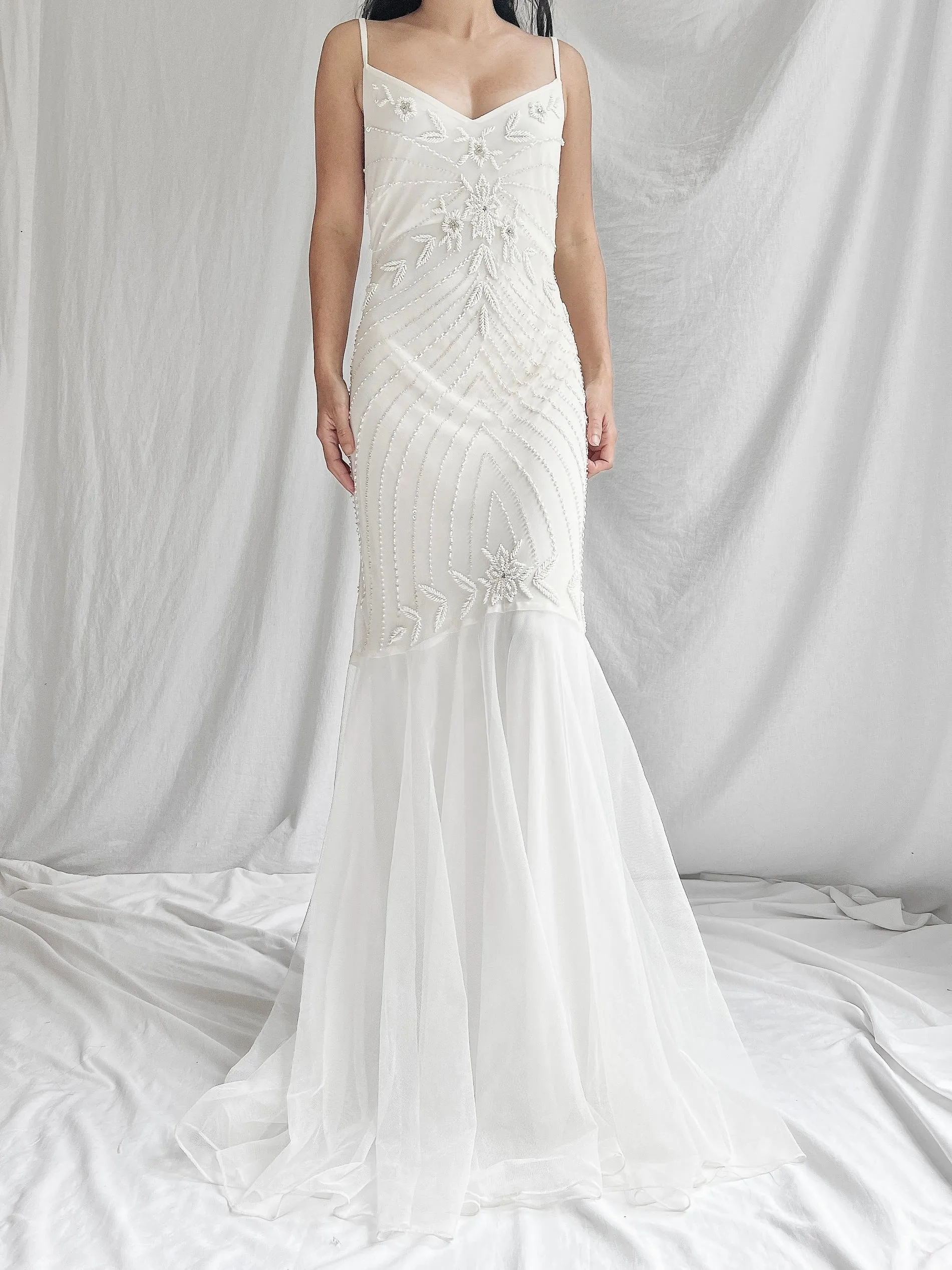 Y2K Tulle Beaded Dress - M/L